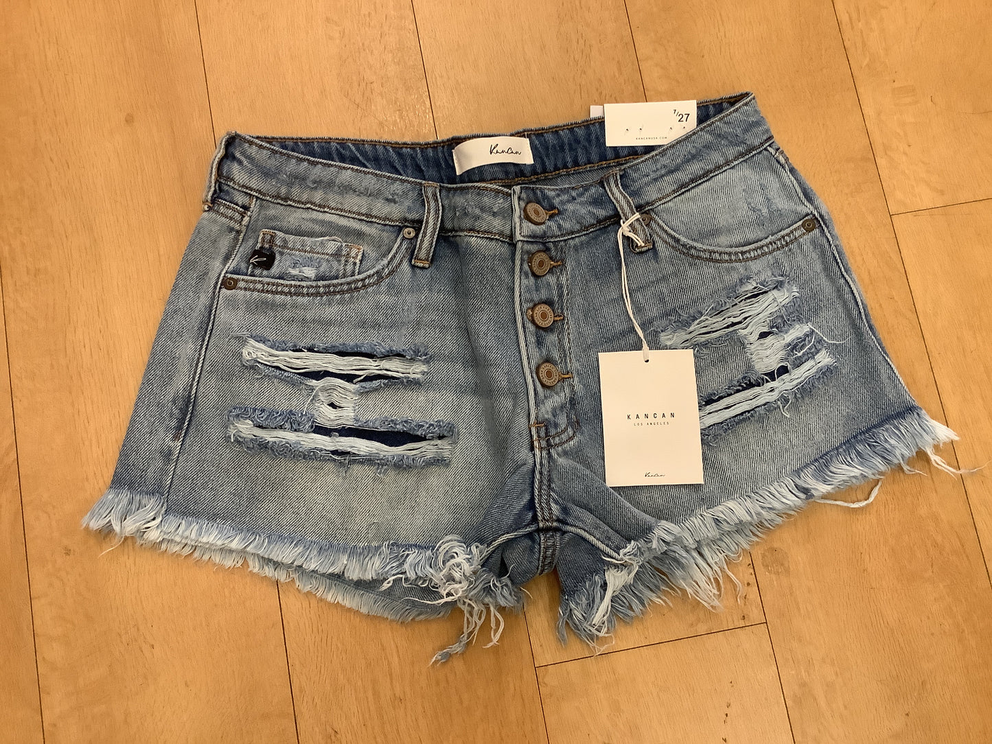 Kancan destroyed mid rise short
