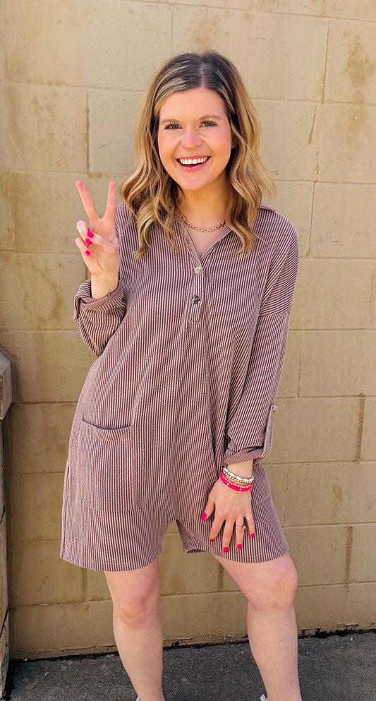 Lazy Day Ribbed Romper