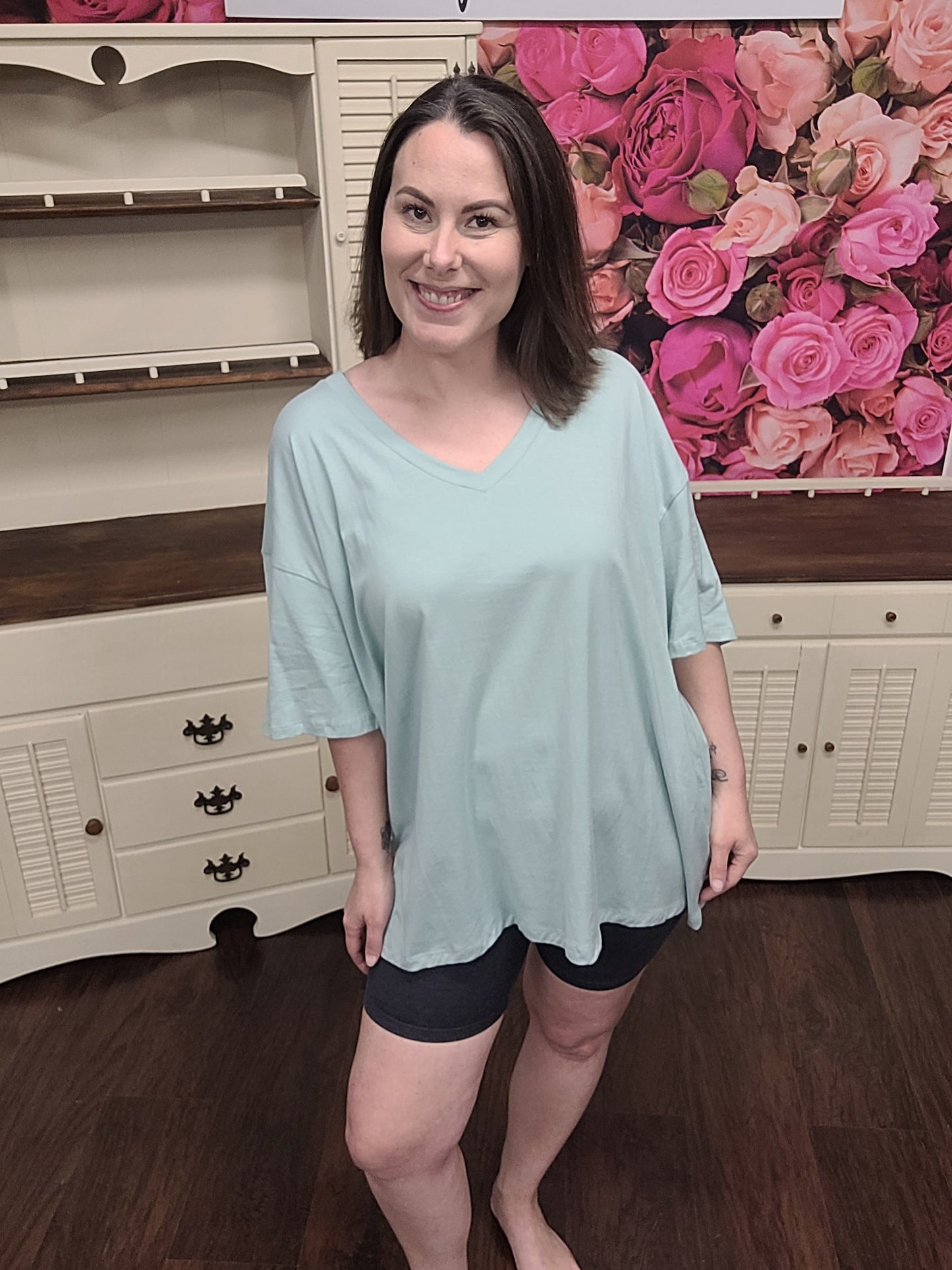 Zenana Cotton Drop Shoulder Boyfriend Box Tee