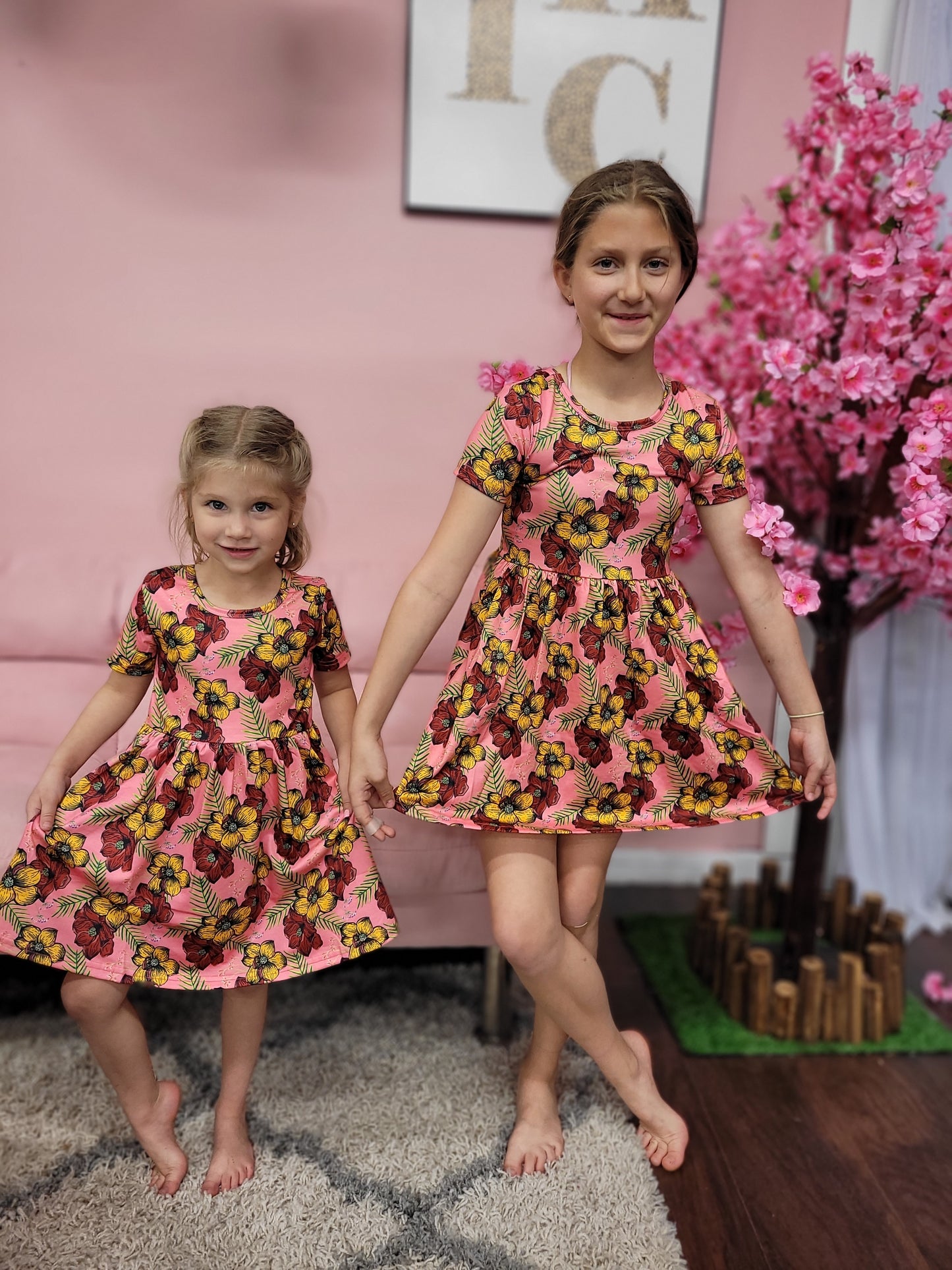 TROPICAL FLOWER PRINTED DRESS
