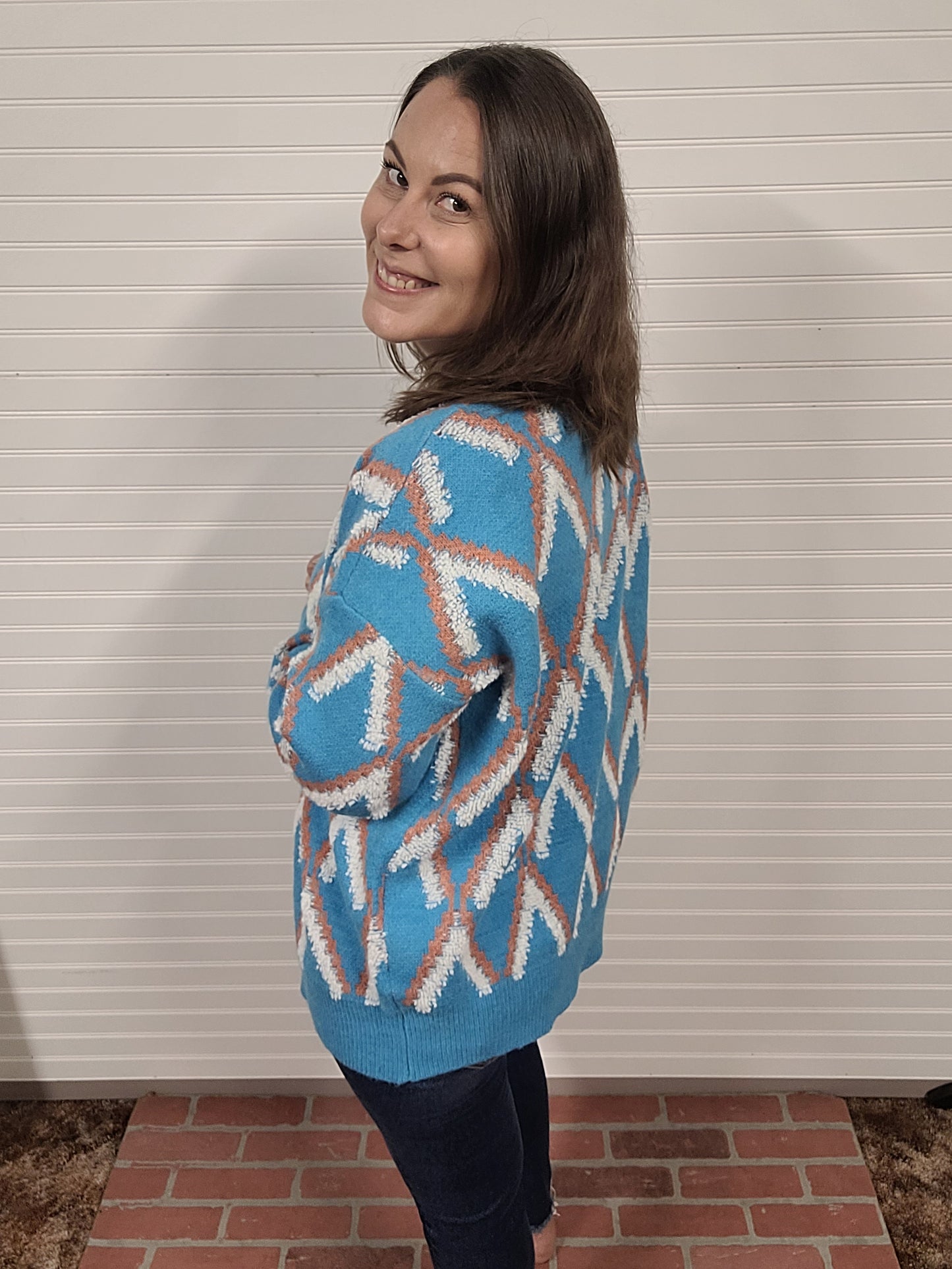 Entro Design Print Button Cardigan