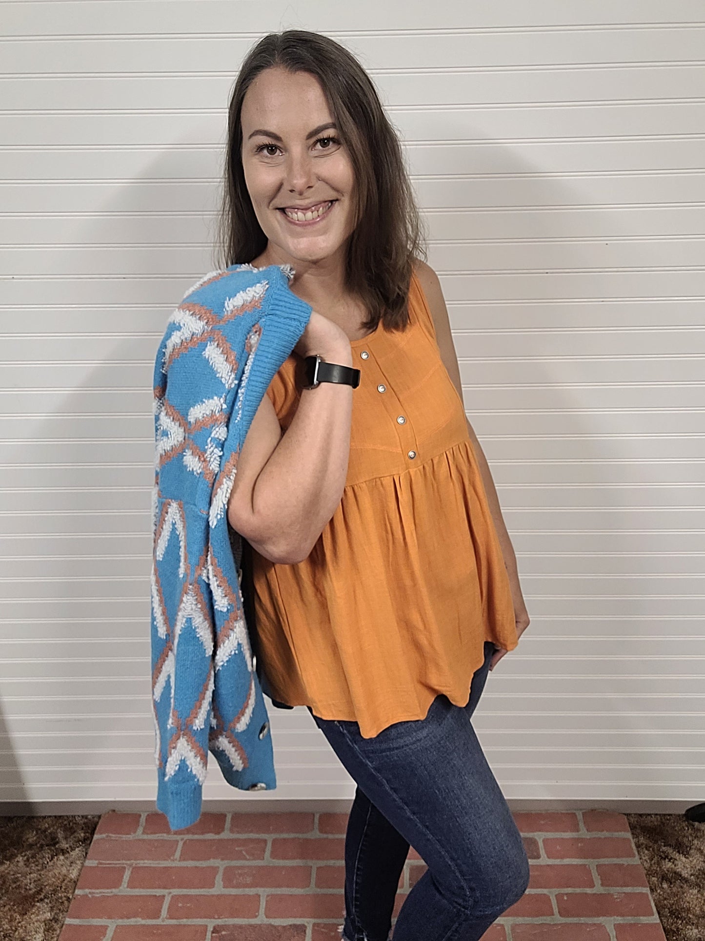 Entro Design Print Button Cardigan
