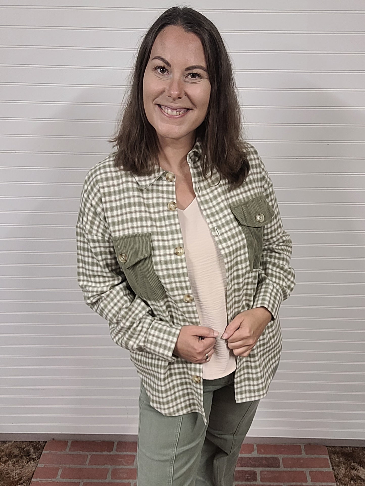 Relaxed Contrast Plaid Shacket