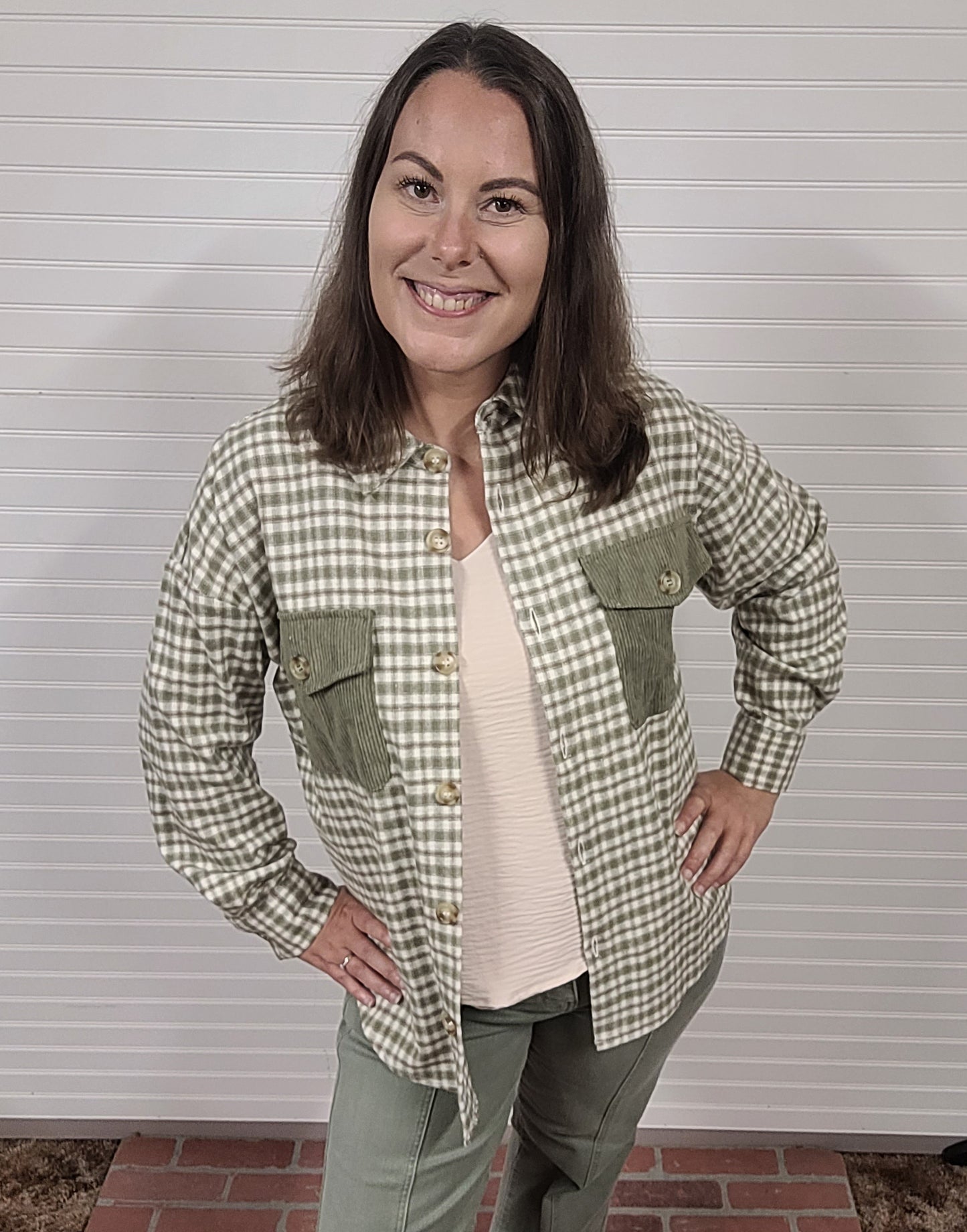 Relaxed Contrast Plaid Shacket