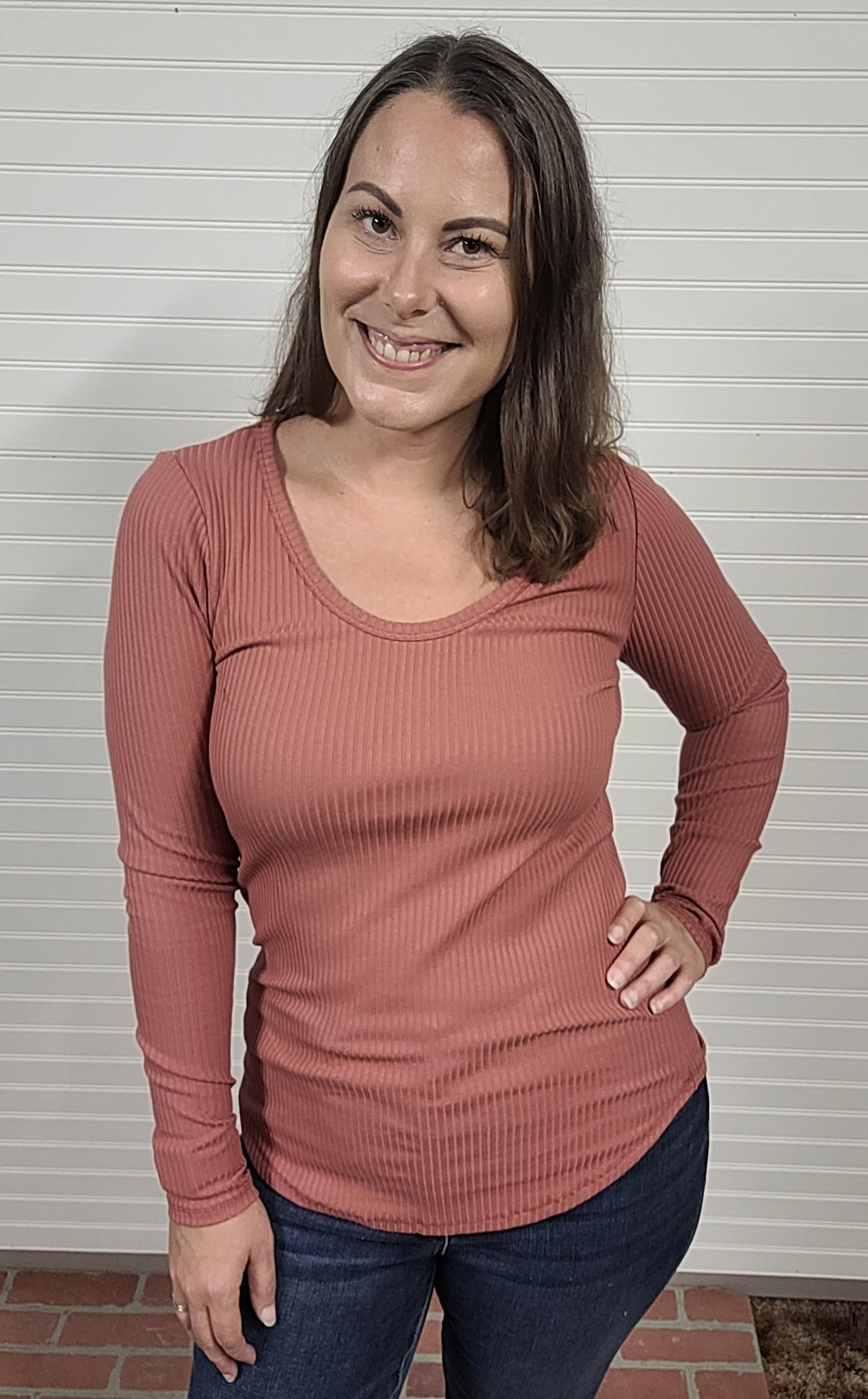 Deep U Neck Solid Top