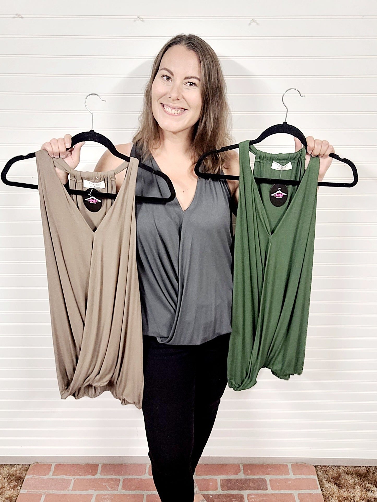 Zenana Rayon Span Crepe Halter Top