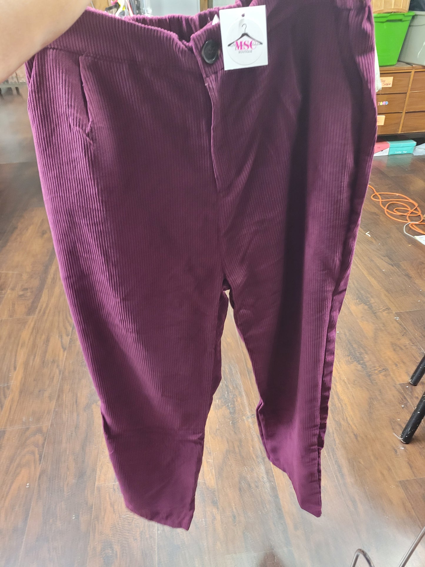 Zenana High Rise Corduroy Pants