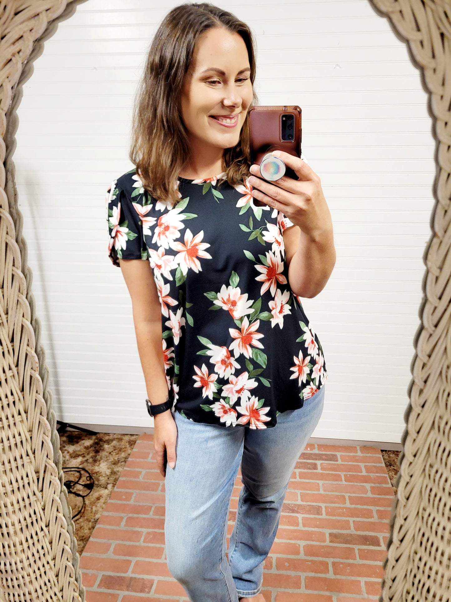 Floral Tulip Sleeve Top