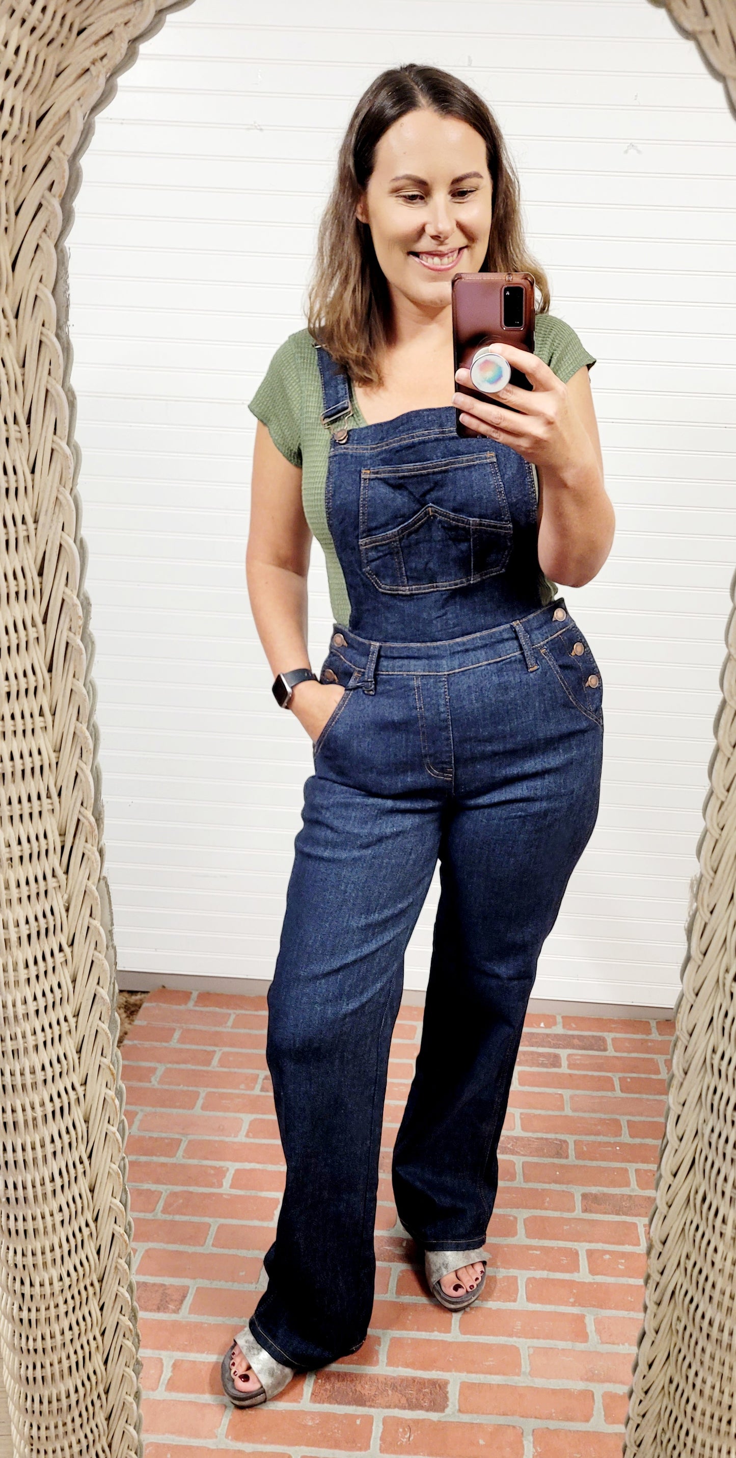 Baby Waffle Snap Button Cap Sleeve Top