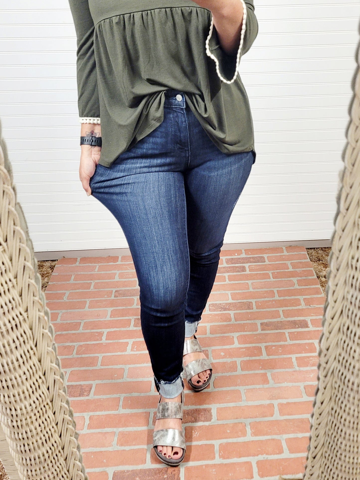 Judy Blue Briar Midrise Cuffed Skinny Jeans