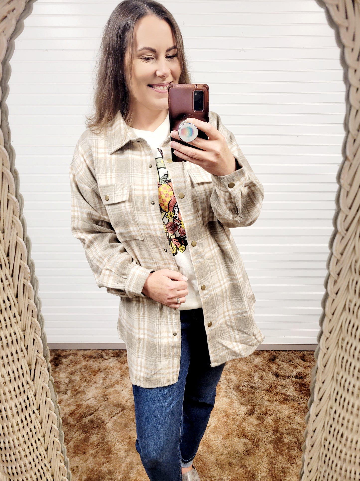 Ninexis Flannel Snap Button Up Shackets