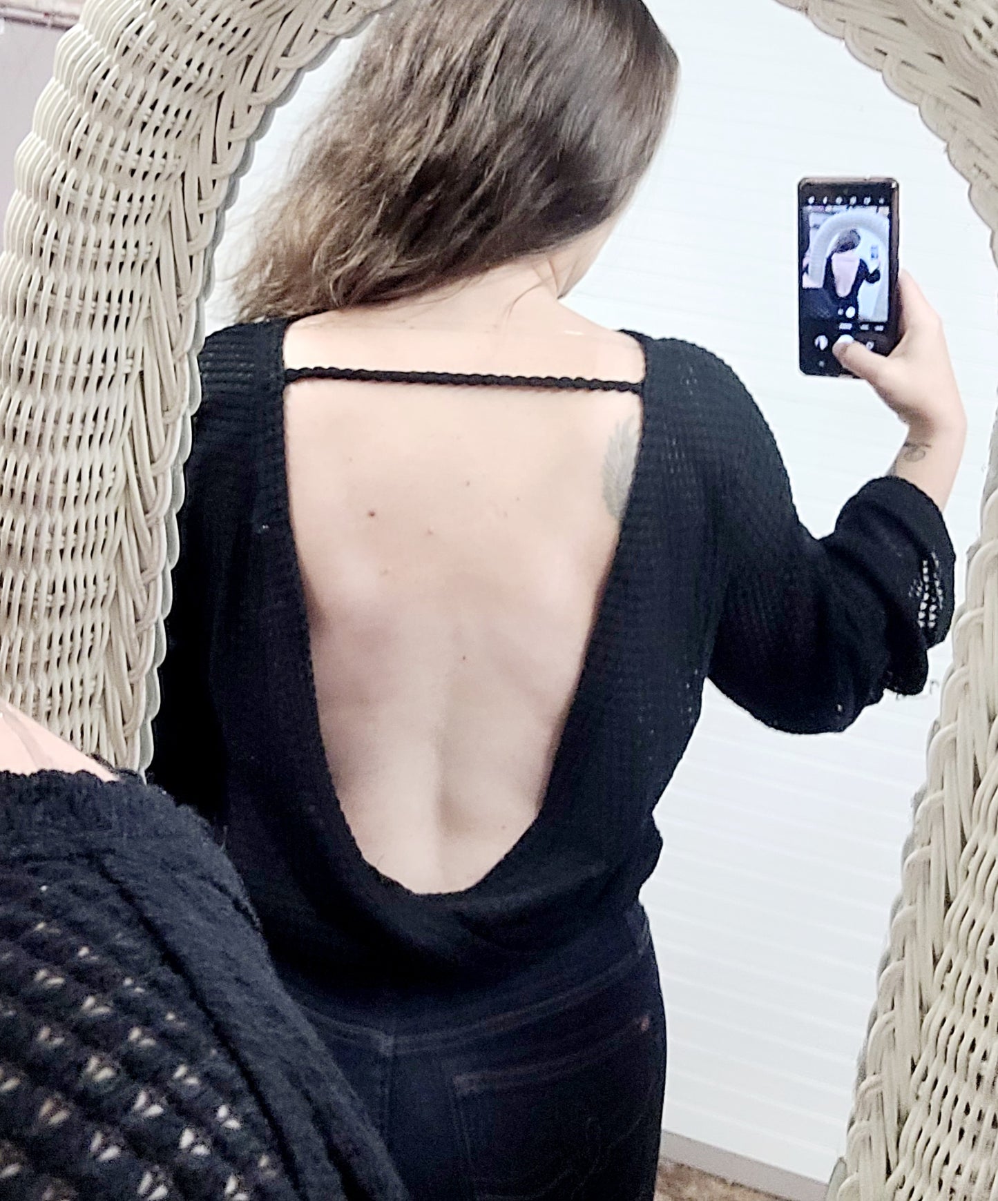 Surplice Back Detail Bell Sleeve Top