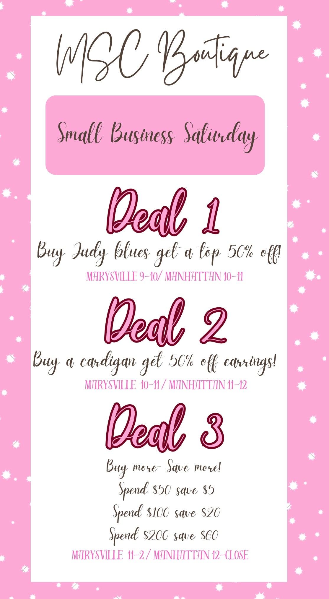 SMALL BUSINESS SATURDAY 💕