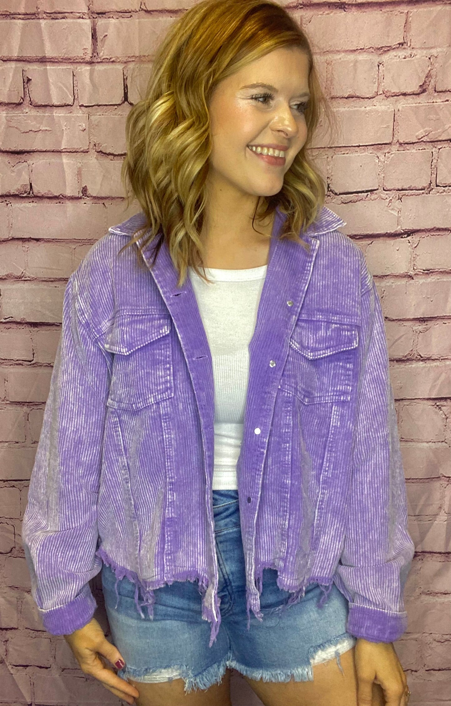 POL Raw Hem Jacket