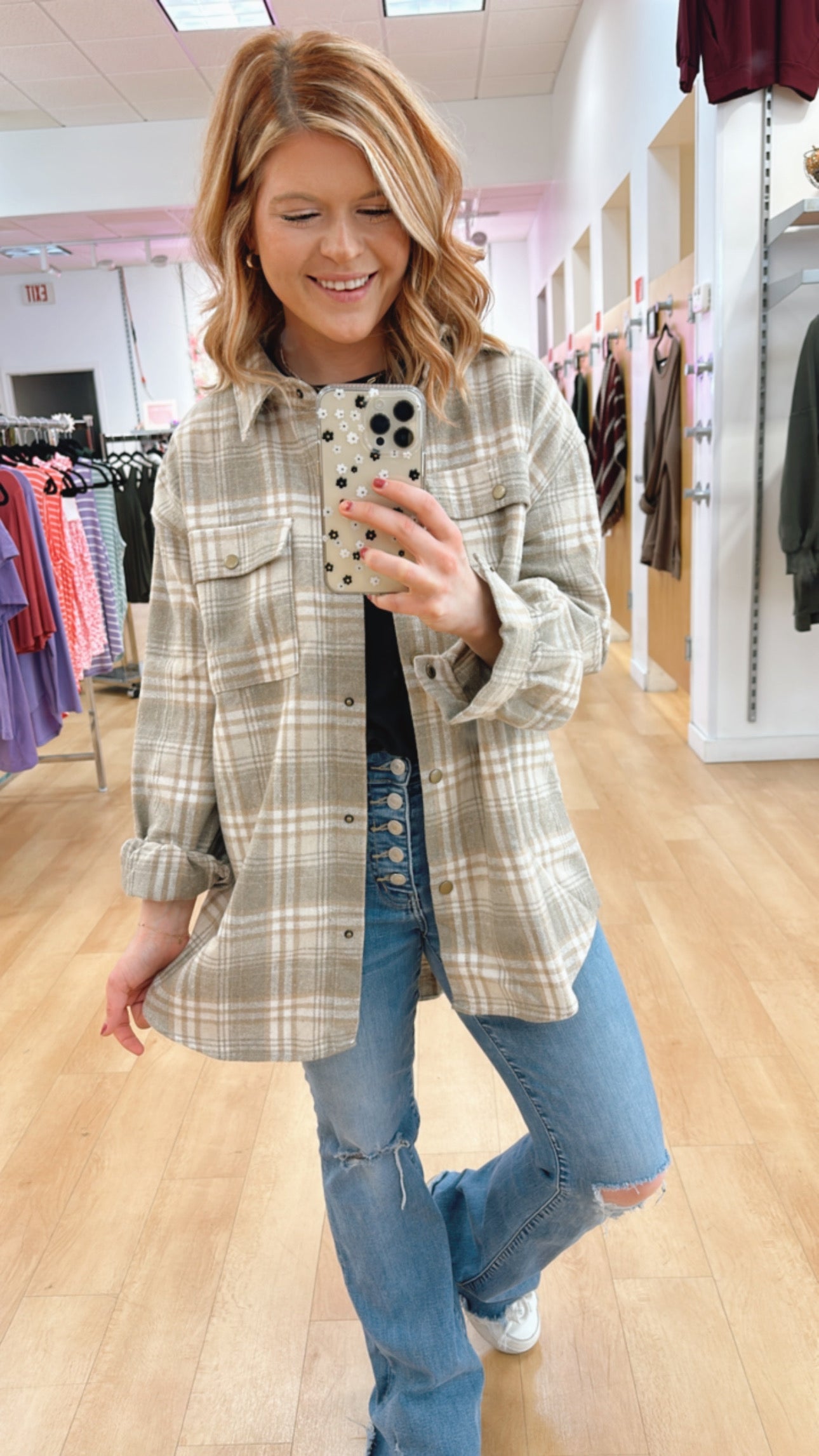 Ninexis Flannel Snap Button Up Shackets