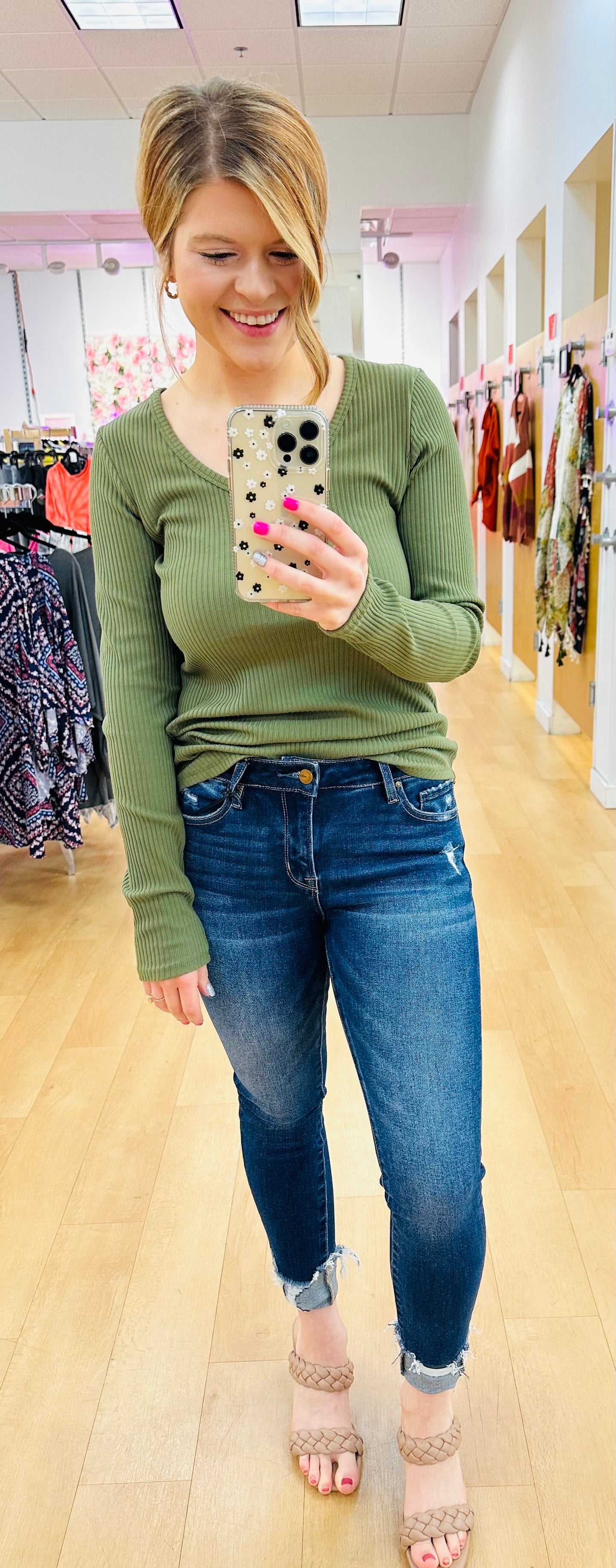 Deep U Neck Solid Top