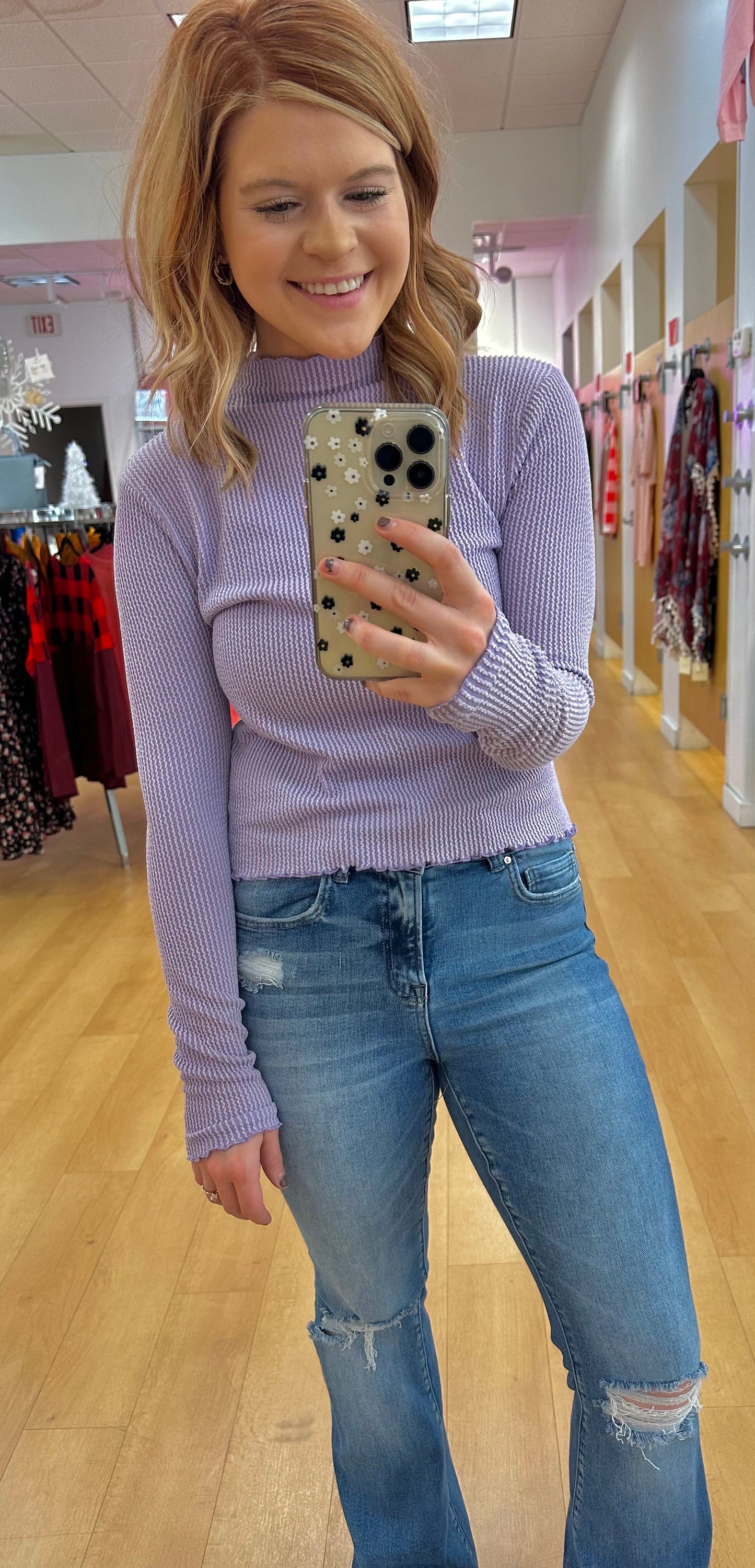 Textured Rippled Edge Top