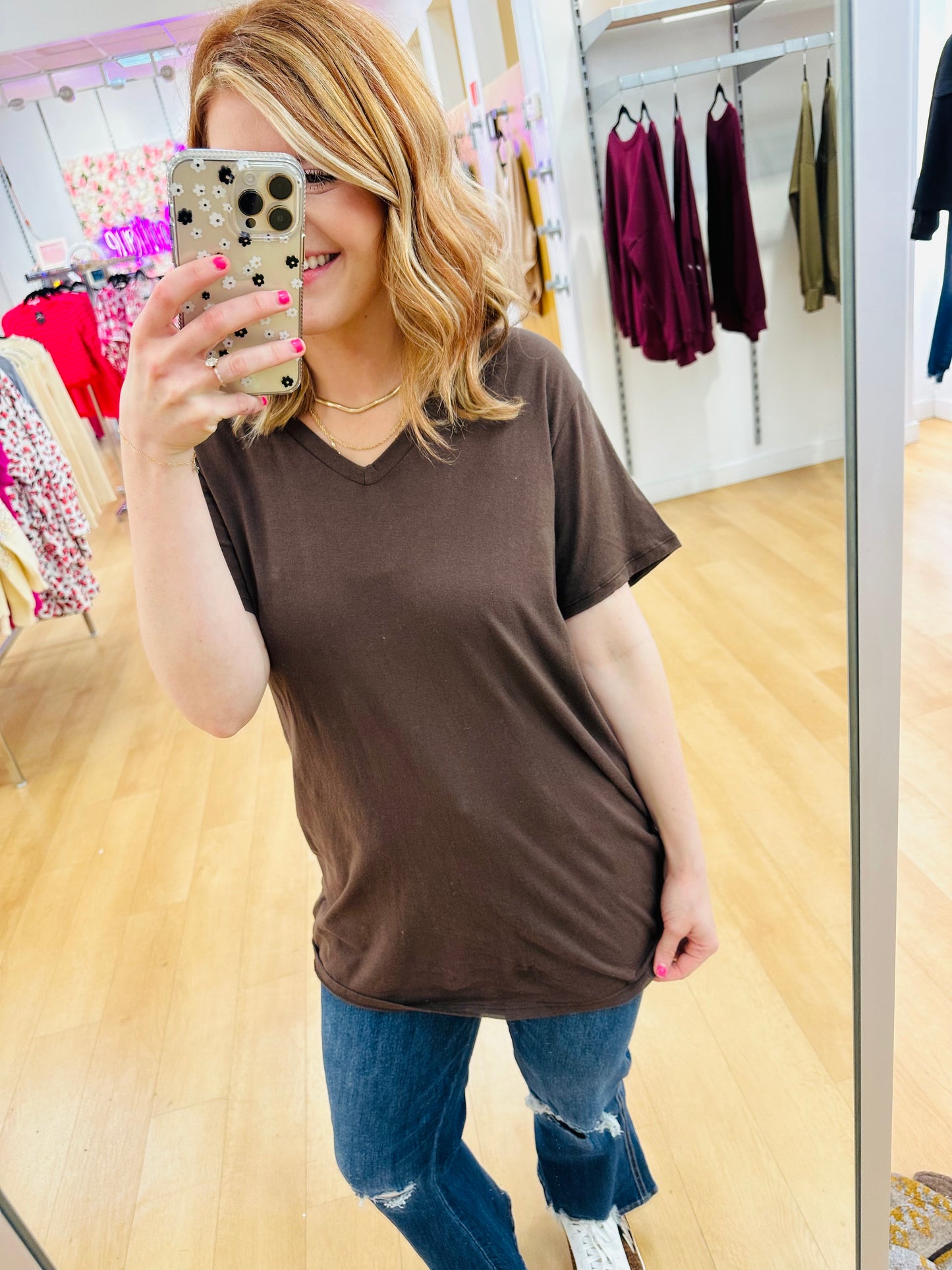 Zenana Cotton Short Sleeve V-Neck Tee