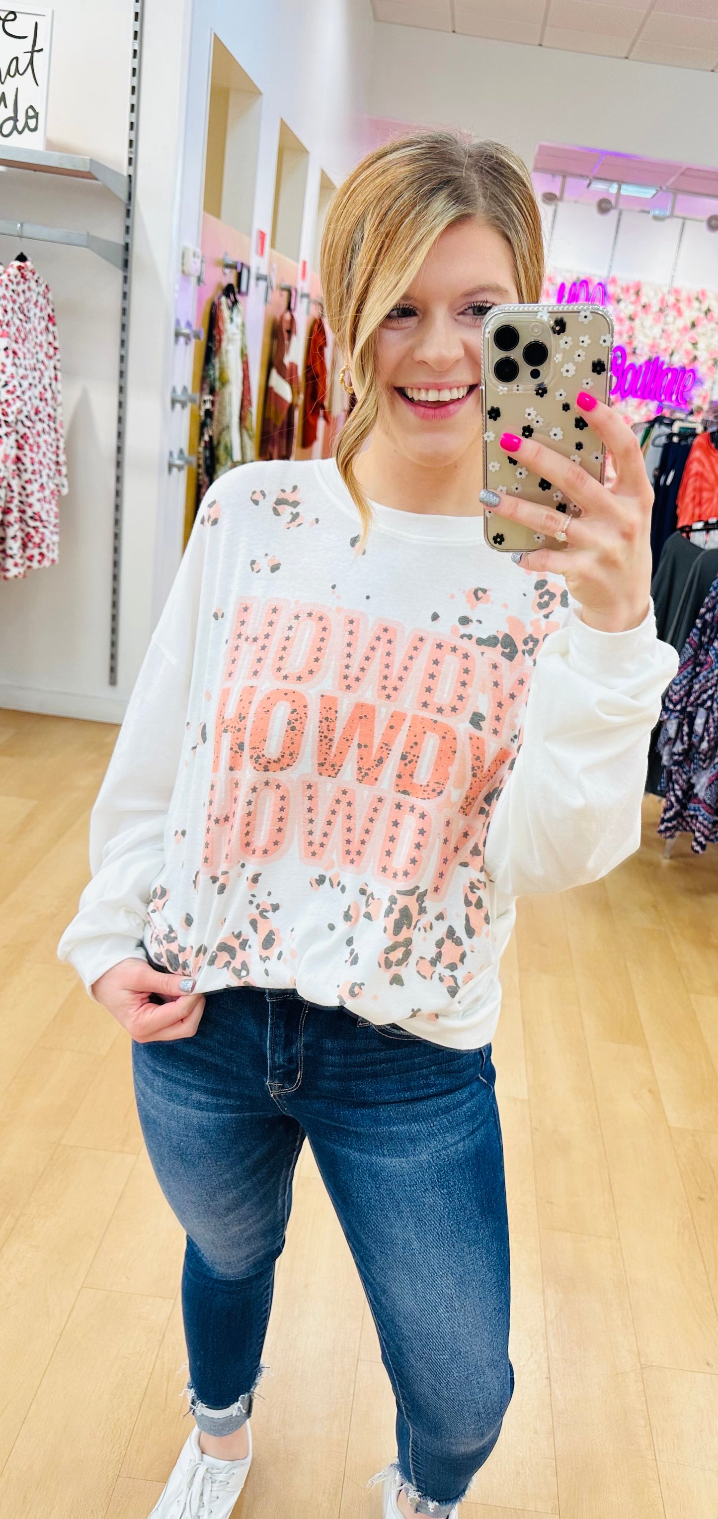 Howdy Print Tri-Blend Sweatshirt