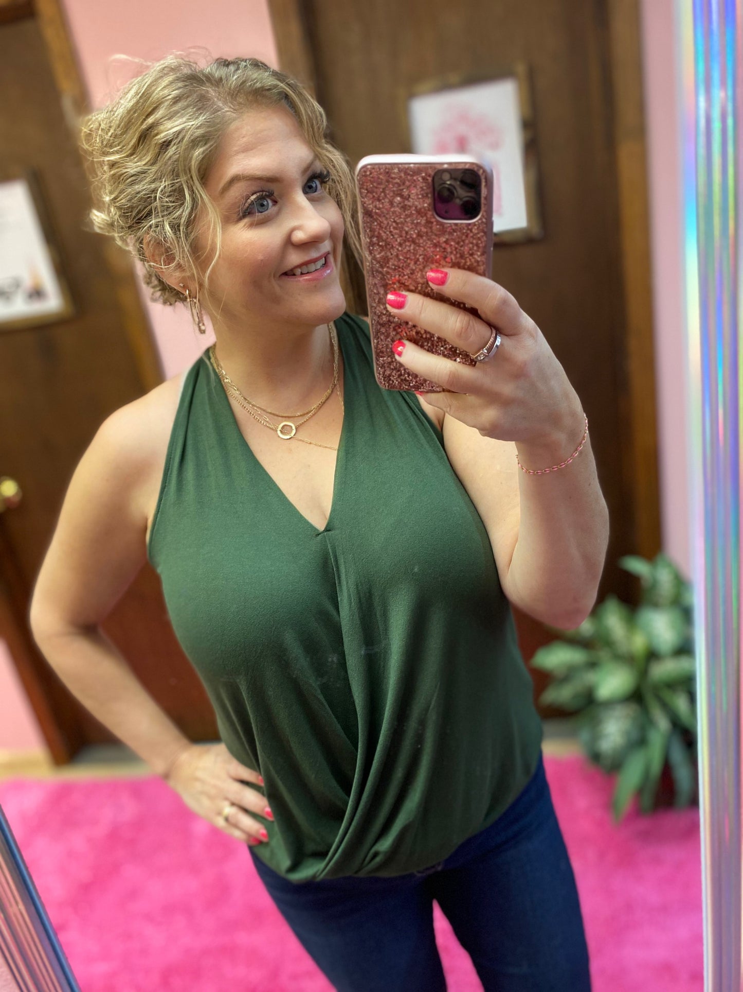 Zenana Rayon Span Crepe Halter Top