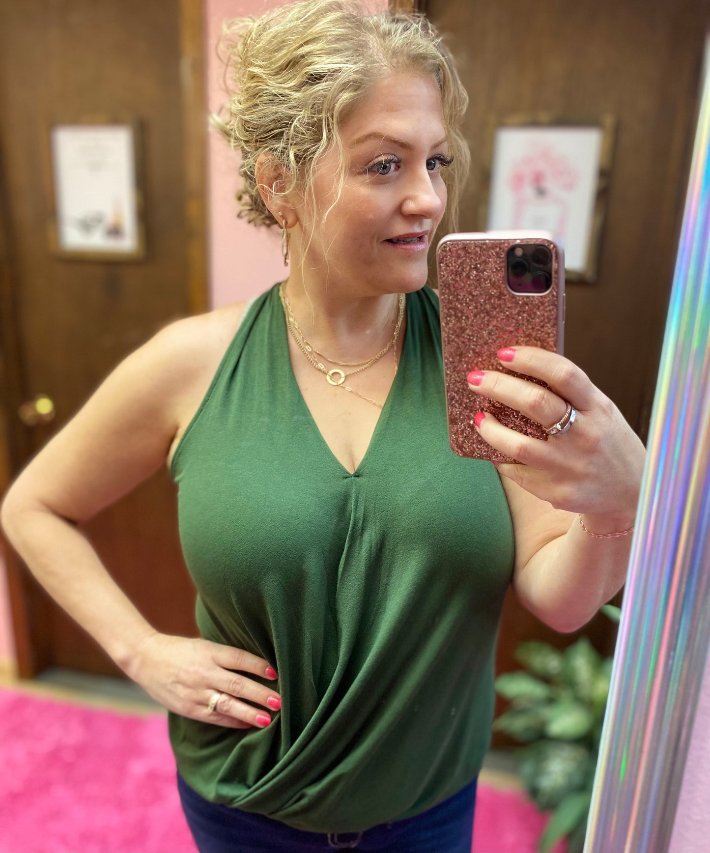 Zenana Rayon Span Crepe Halter Top