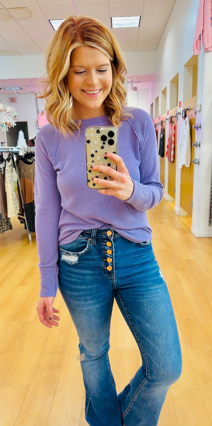 Long Sleeve Waffle Top