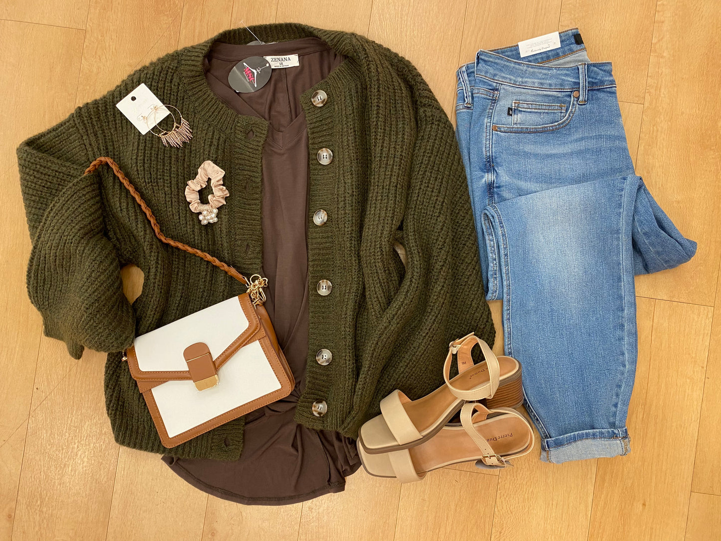Zenana Balloon Sleeve Button Front Cardigan