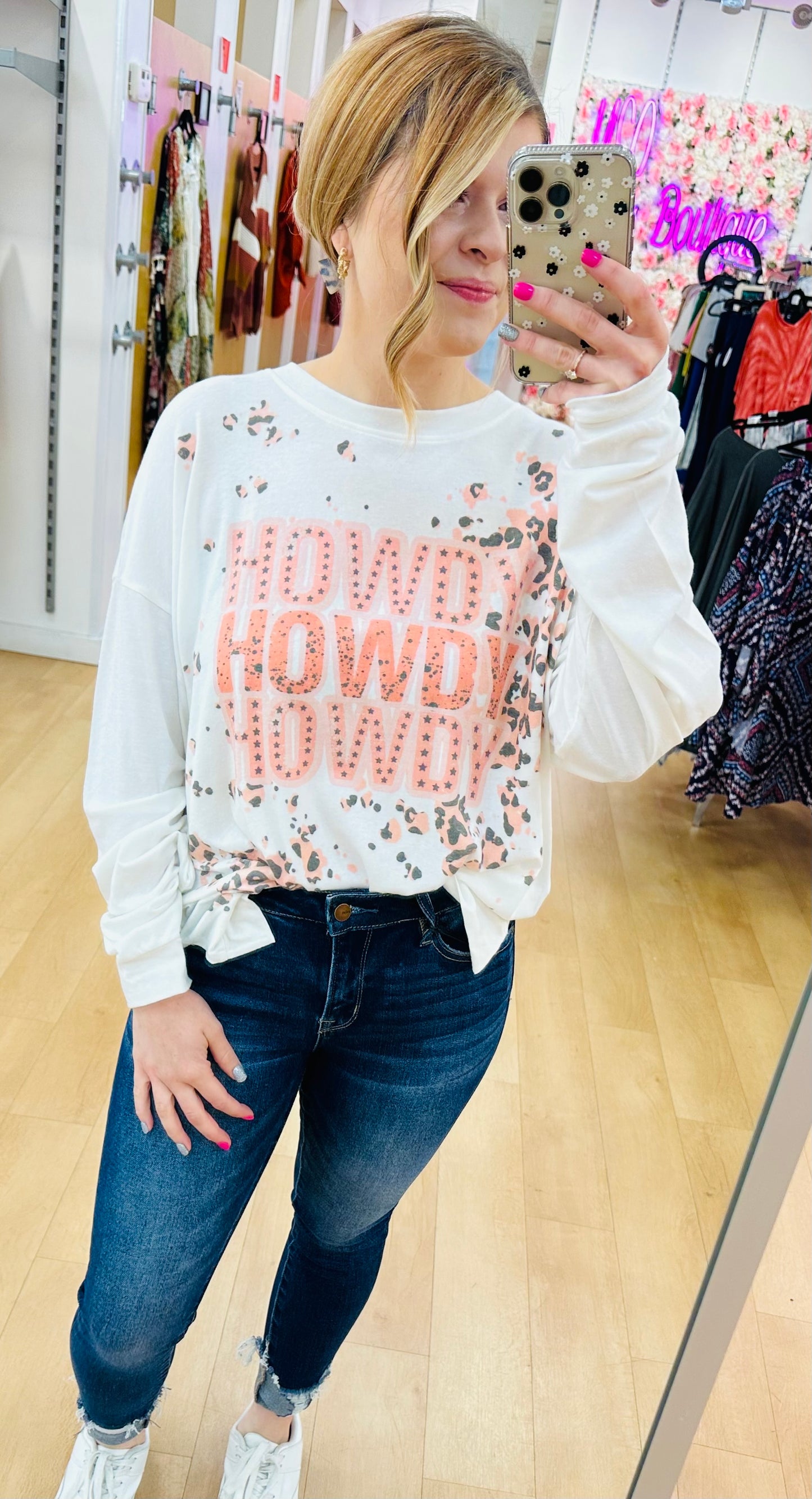 Howdy Print Tri-Blend Sweatshirt