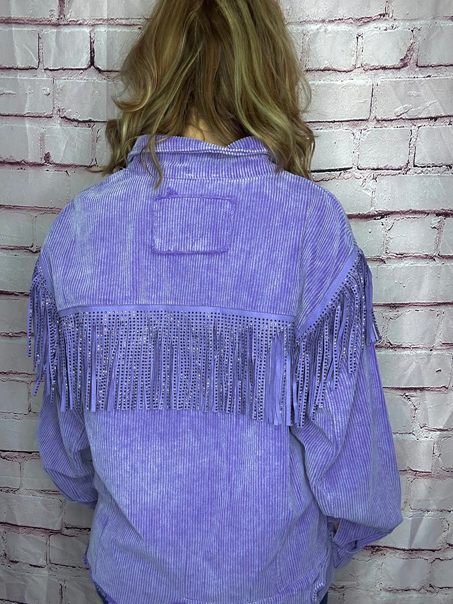 Tassels Detailed Corduroy Jacket