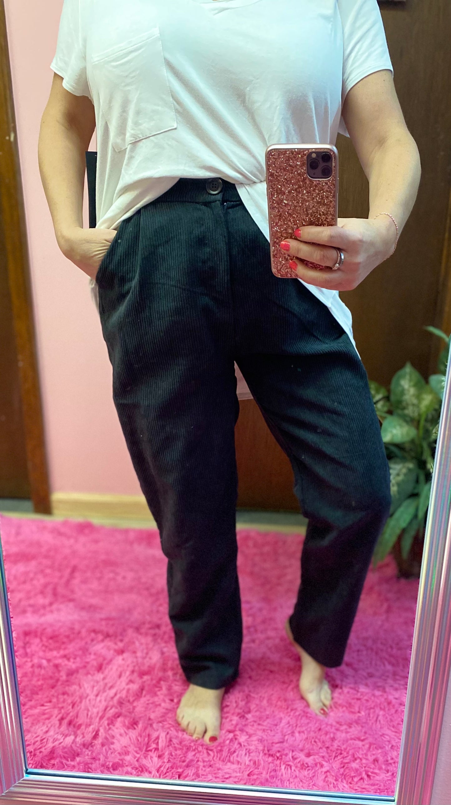 Zenana High Rise Corduroy Pants