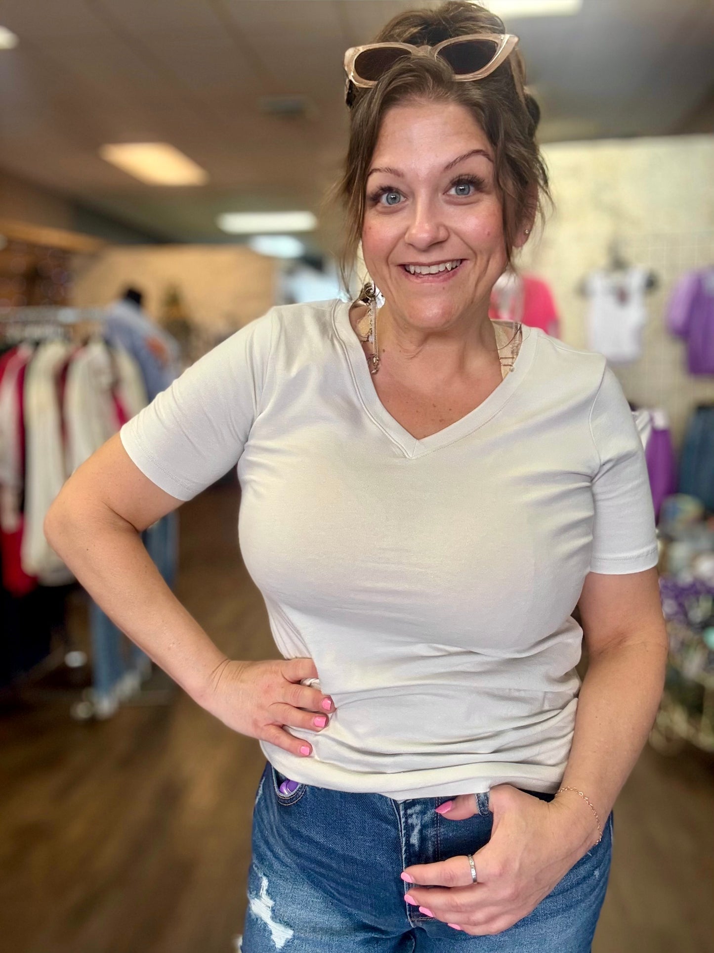 Cotton V-Neck Short Sleeve t-shirts