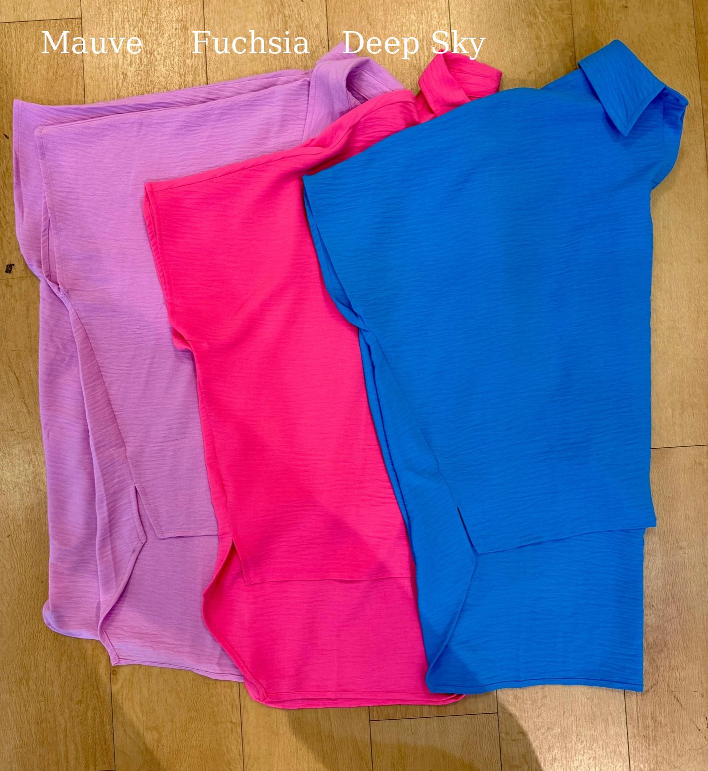 Woven airflow short sleeve button down shirt top