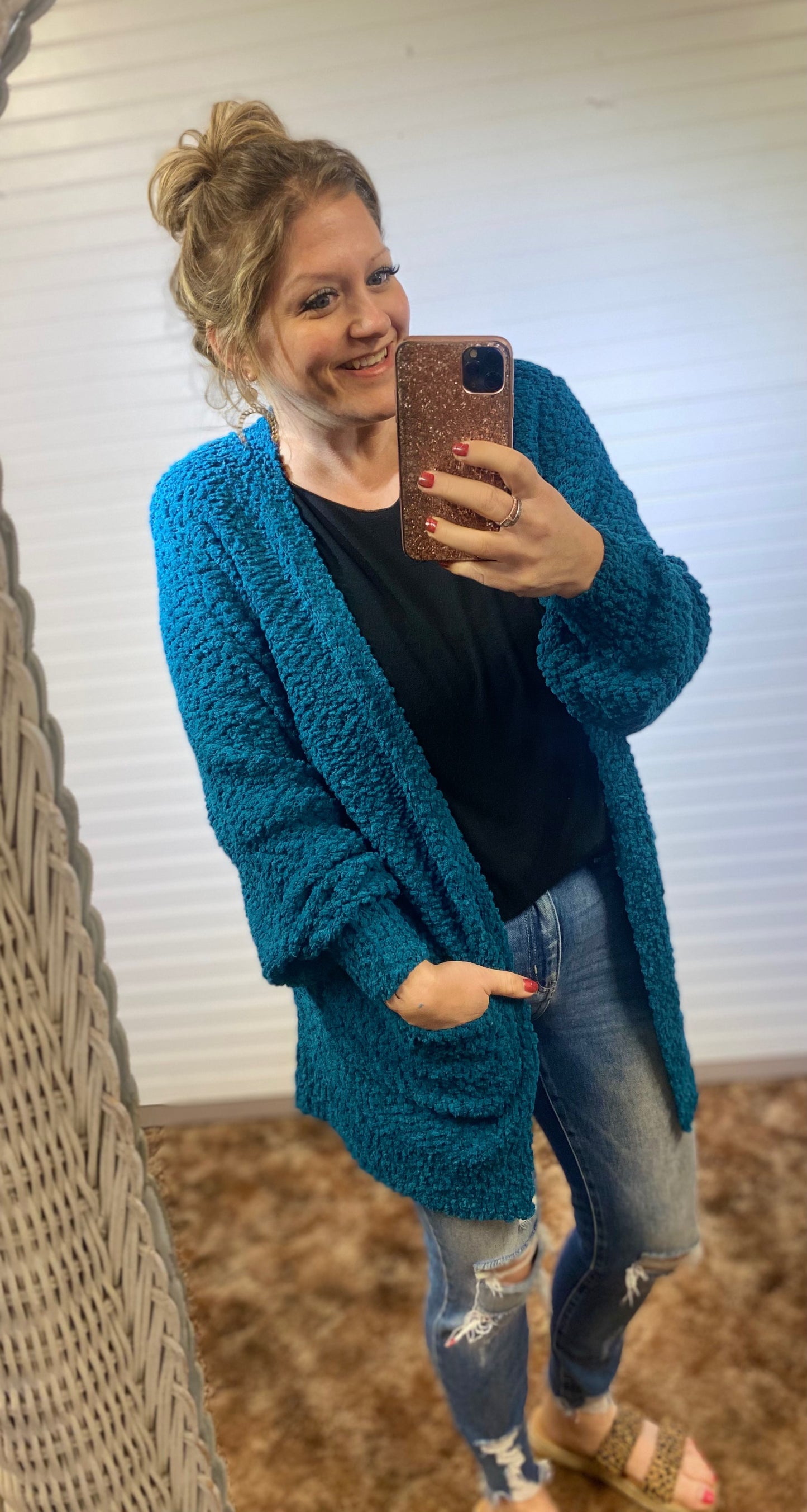 Zenana Popcorn by the Fireplace Cardigan