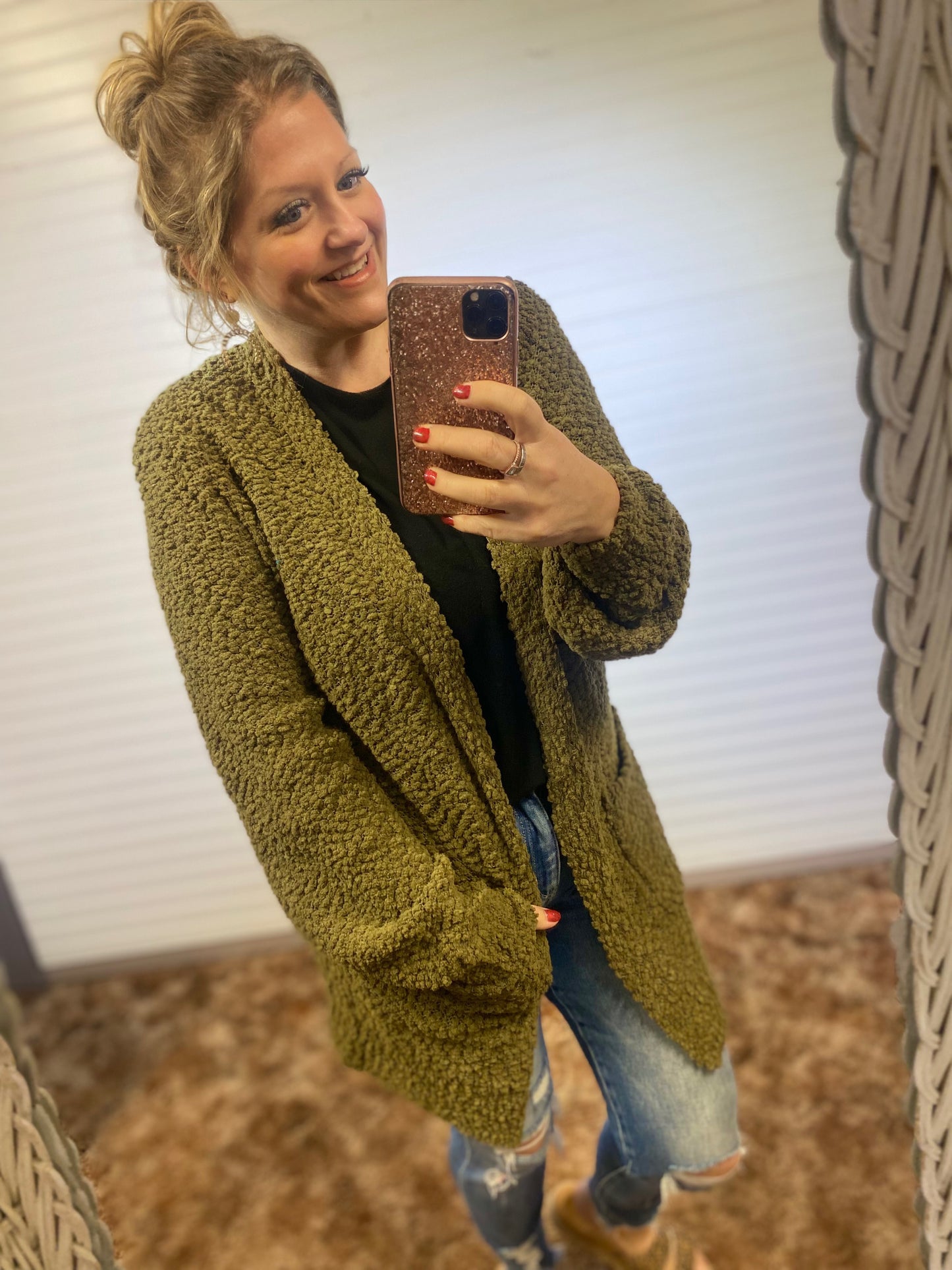 Zenana Popcorn by the Fireplace Cardigan