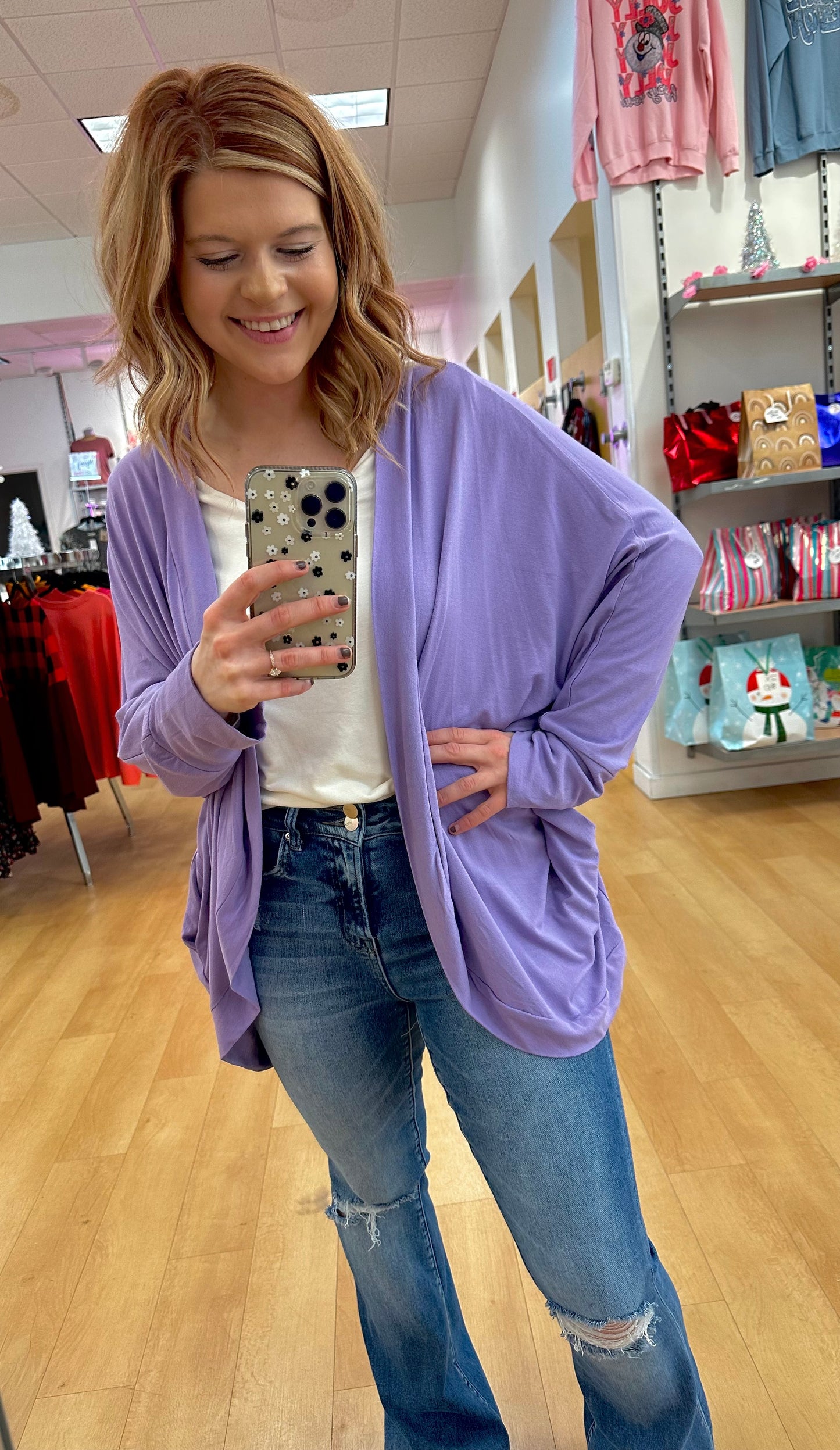 Rachael’s Favorite Cocoon Cardigan in Lavender