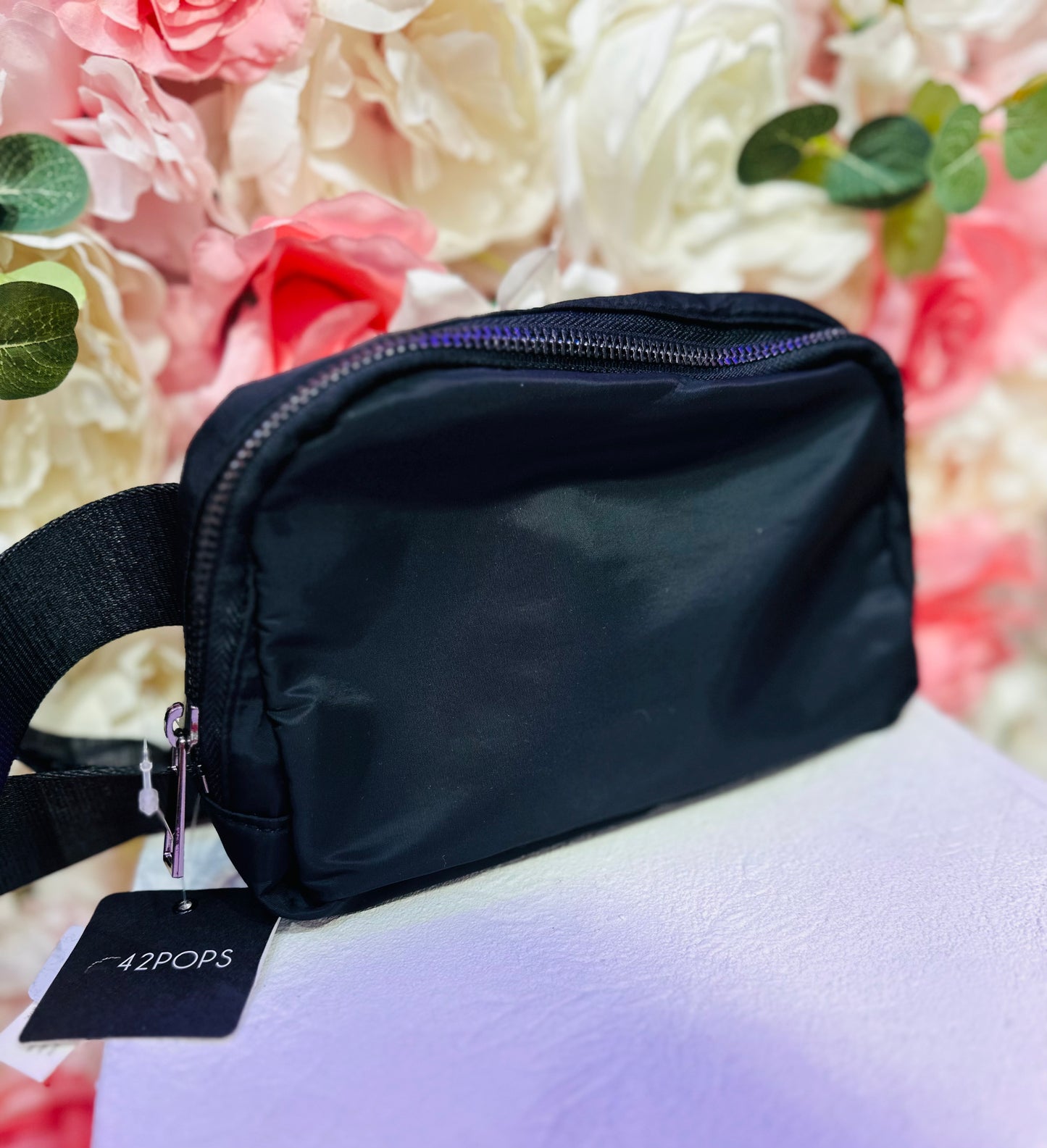 Zenana Black Belt Bag & 5 Extensive Straps Set
