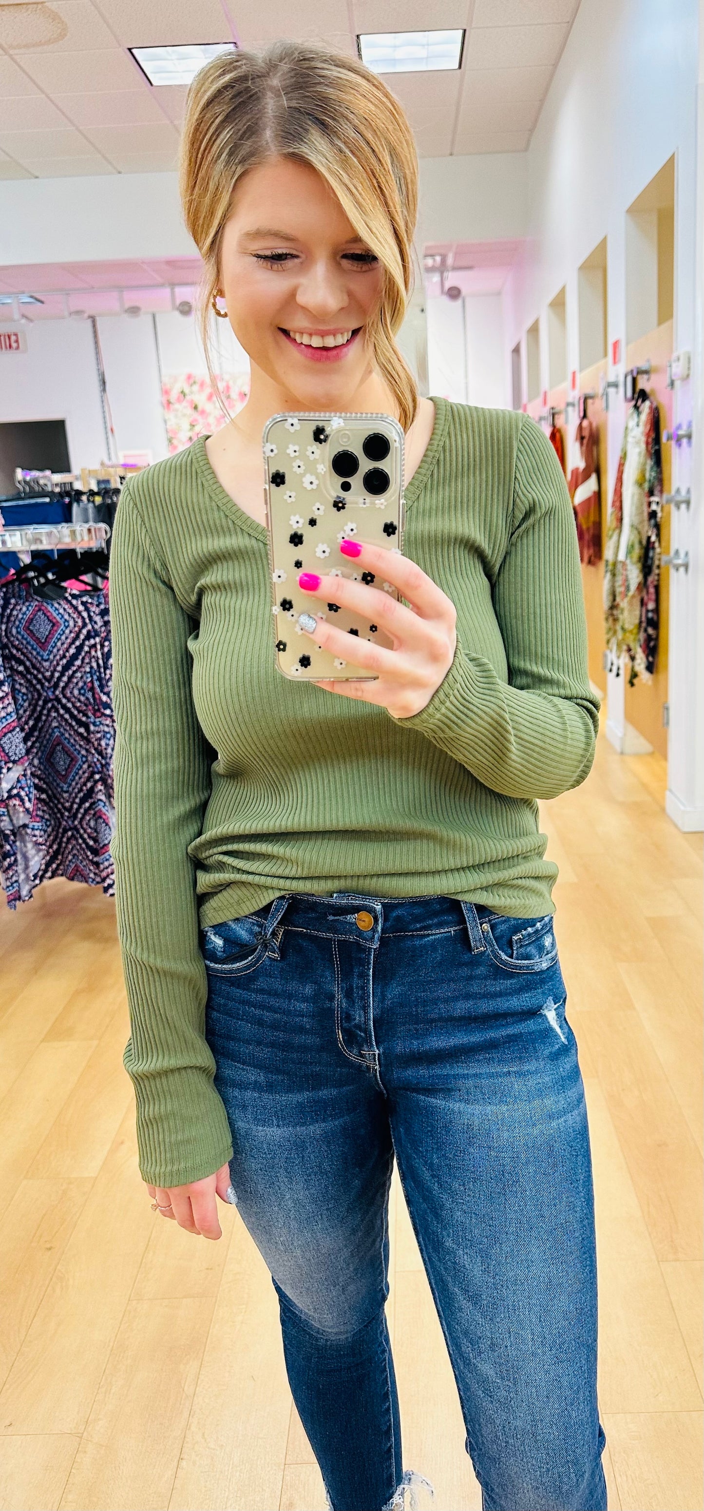 Deep U Neck Solid Top