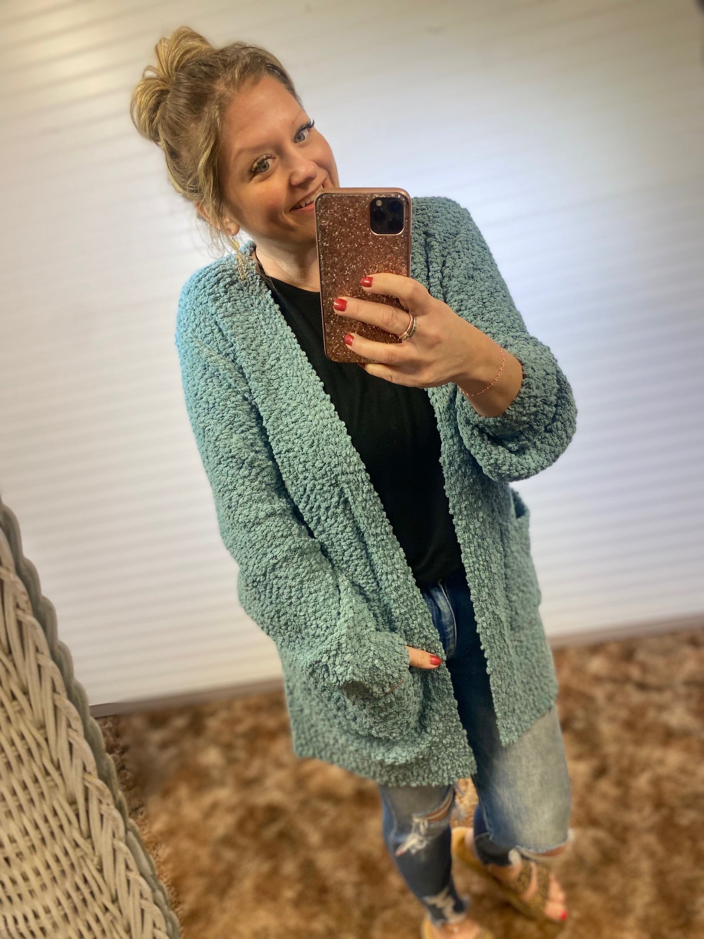 Zenana Popcorn by the Fireplace Cardigan