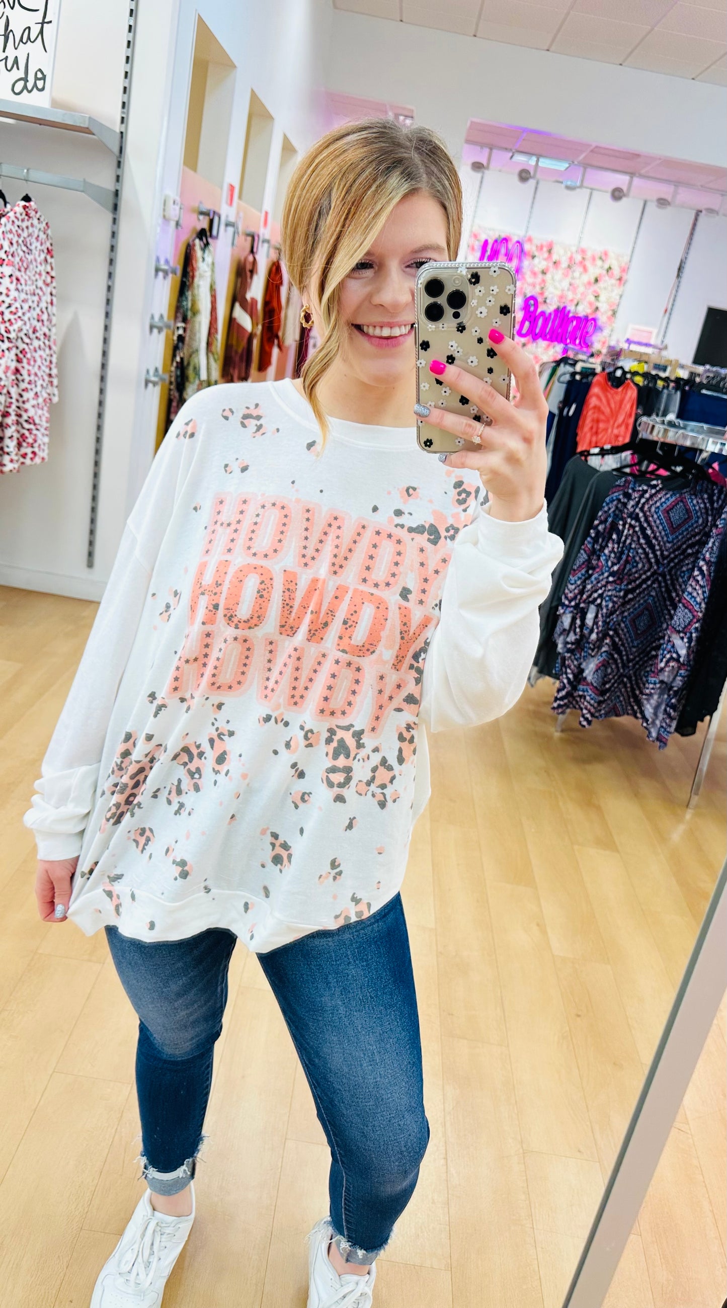 Howdy Print Tri-Blend Sweatshirt