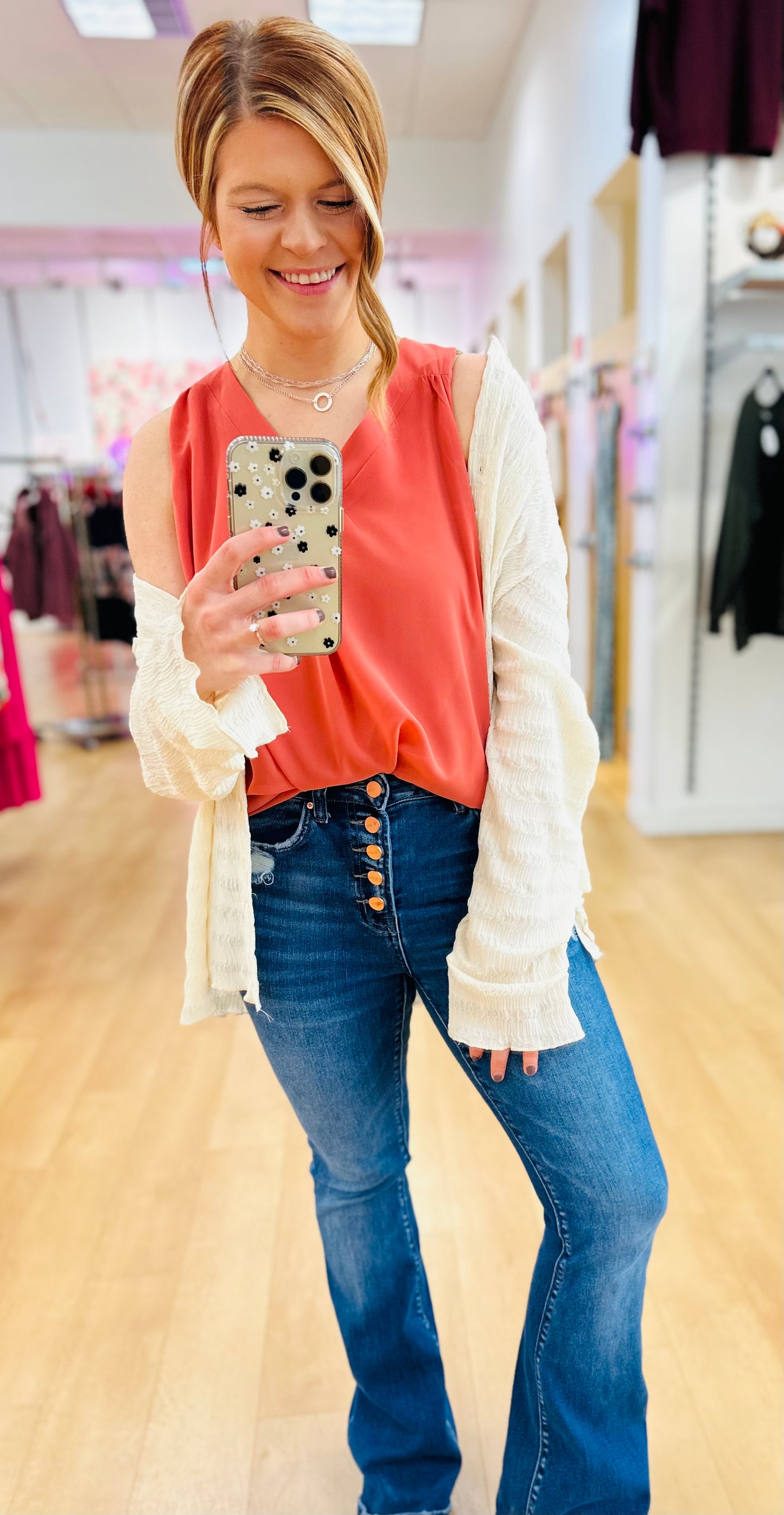 Chiffon Double Layer Sleeveless V-Neck Tank