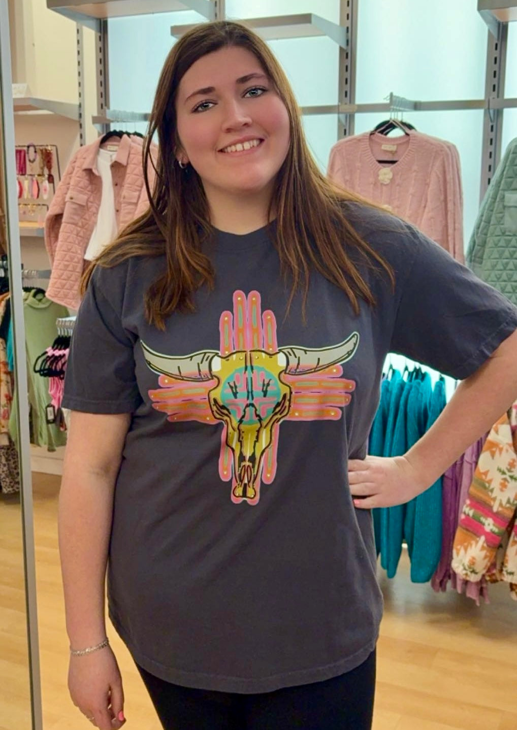 Rhinestone Bull Skull T-Shirt