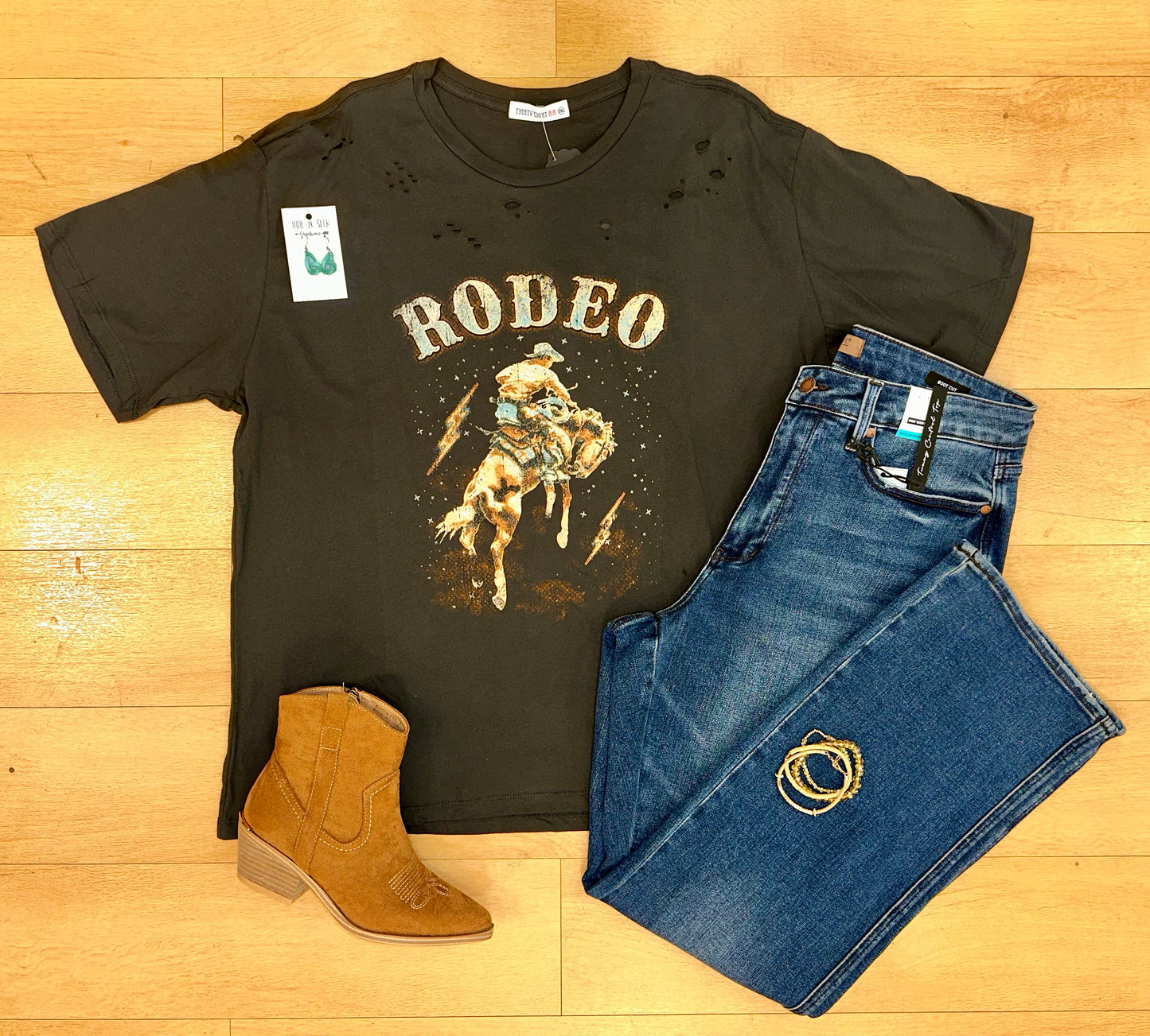 Distressed "Rodeo" Graphic Tee
