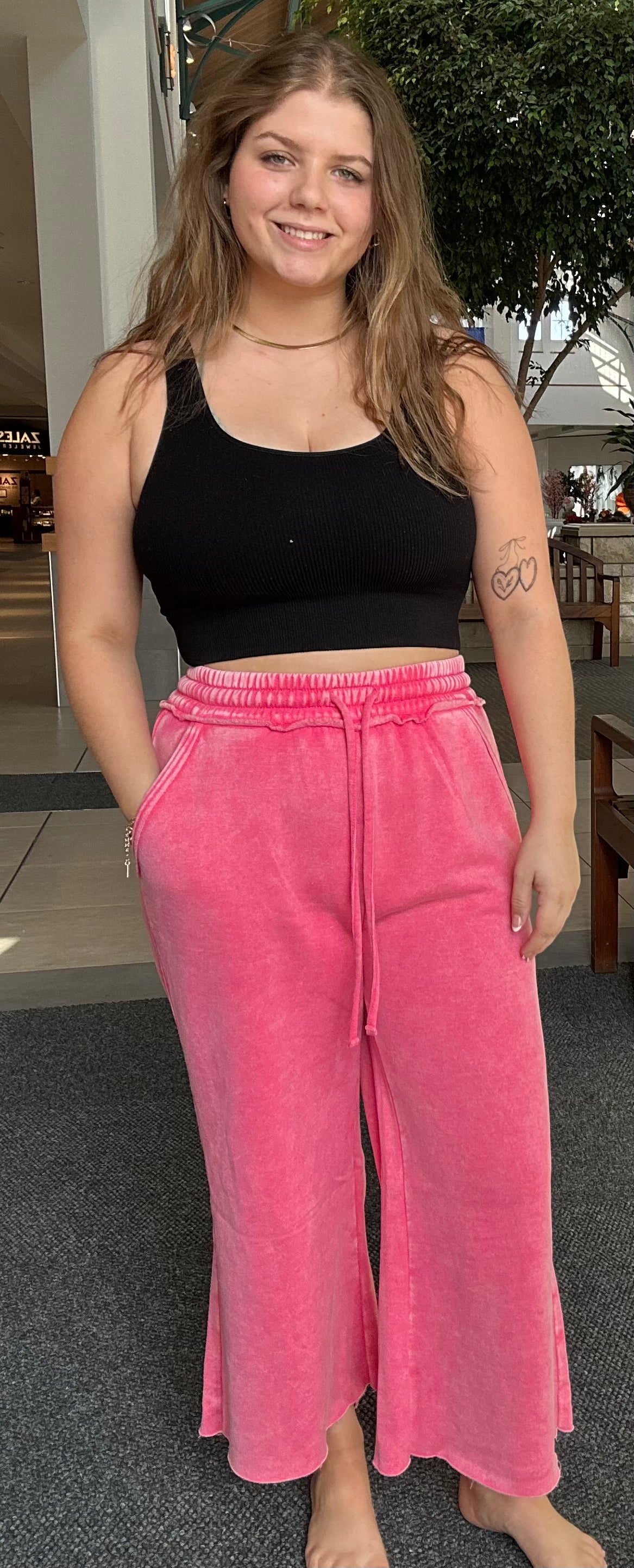 Acid Wash Fleece Sweatpants w/ Pockets