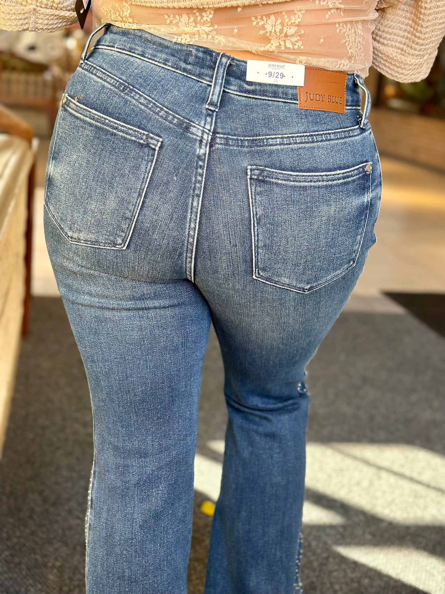 Rhinestone Dark Wash Jeans// Judy Blues