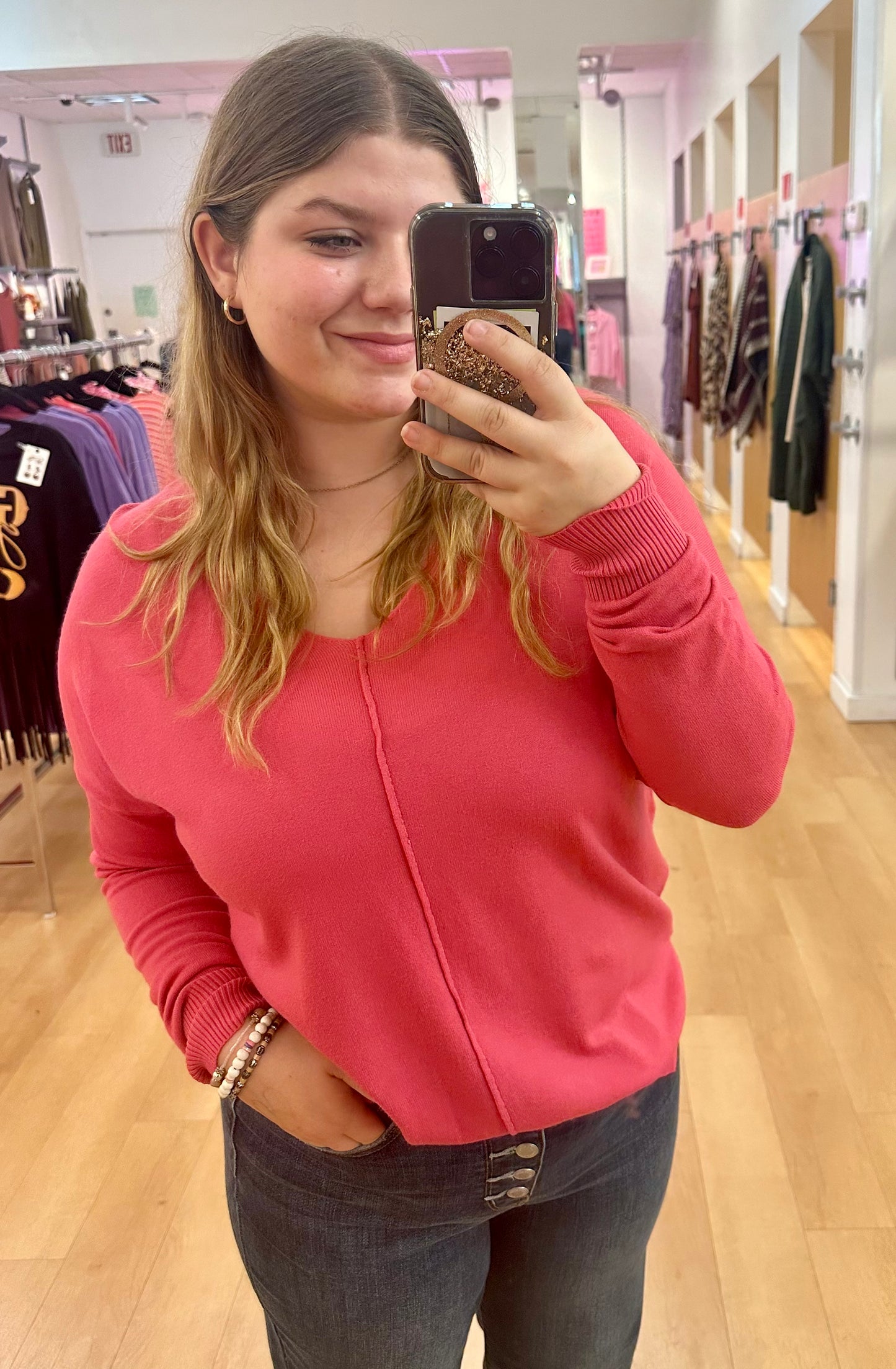 Zenana Viscose Front Seam Sweater