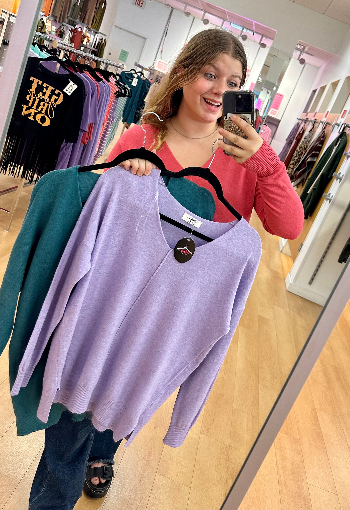 Zenana Viscose Front Seam Sweater
