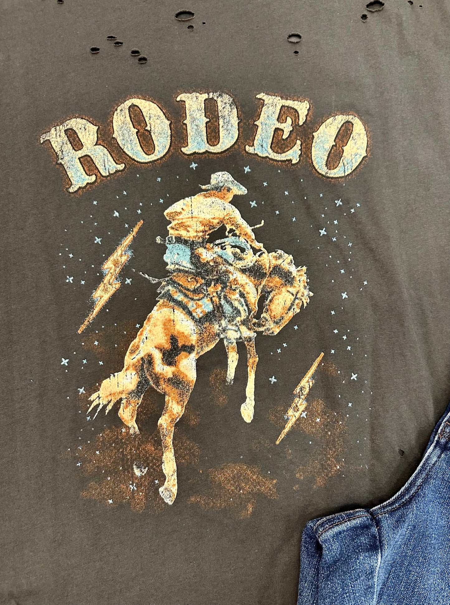 Distressed "Rodeo" Graphic Tee