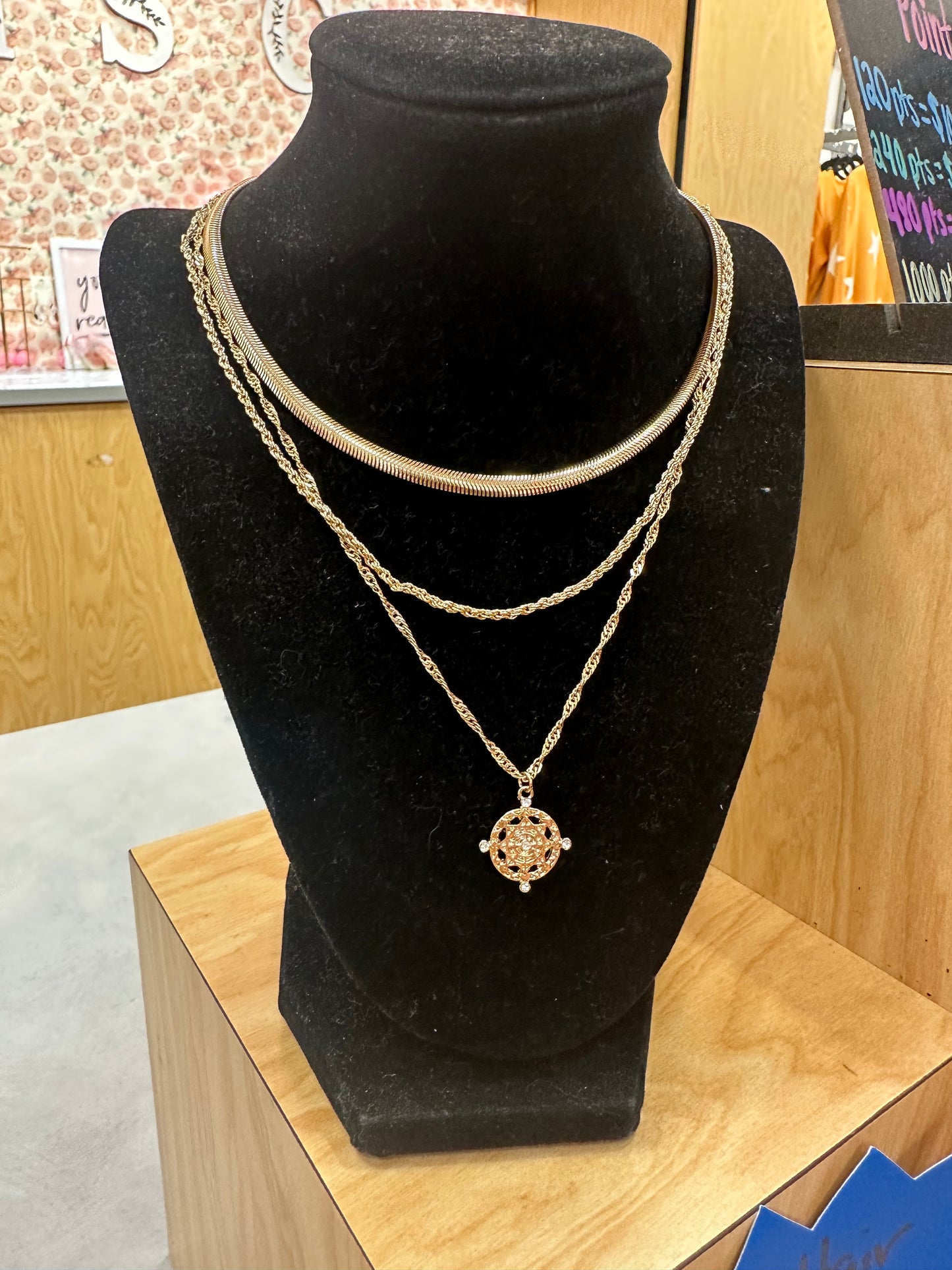 Multi Layered Pendant Necklace