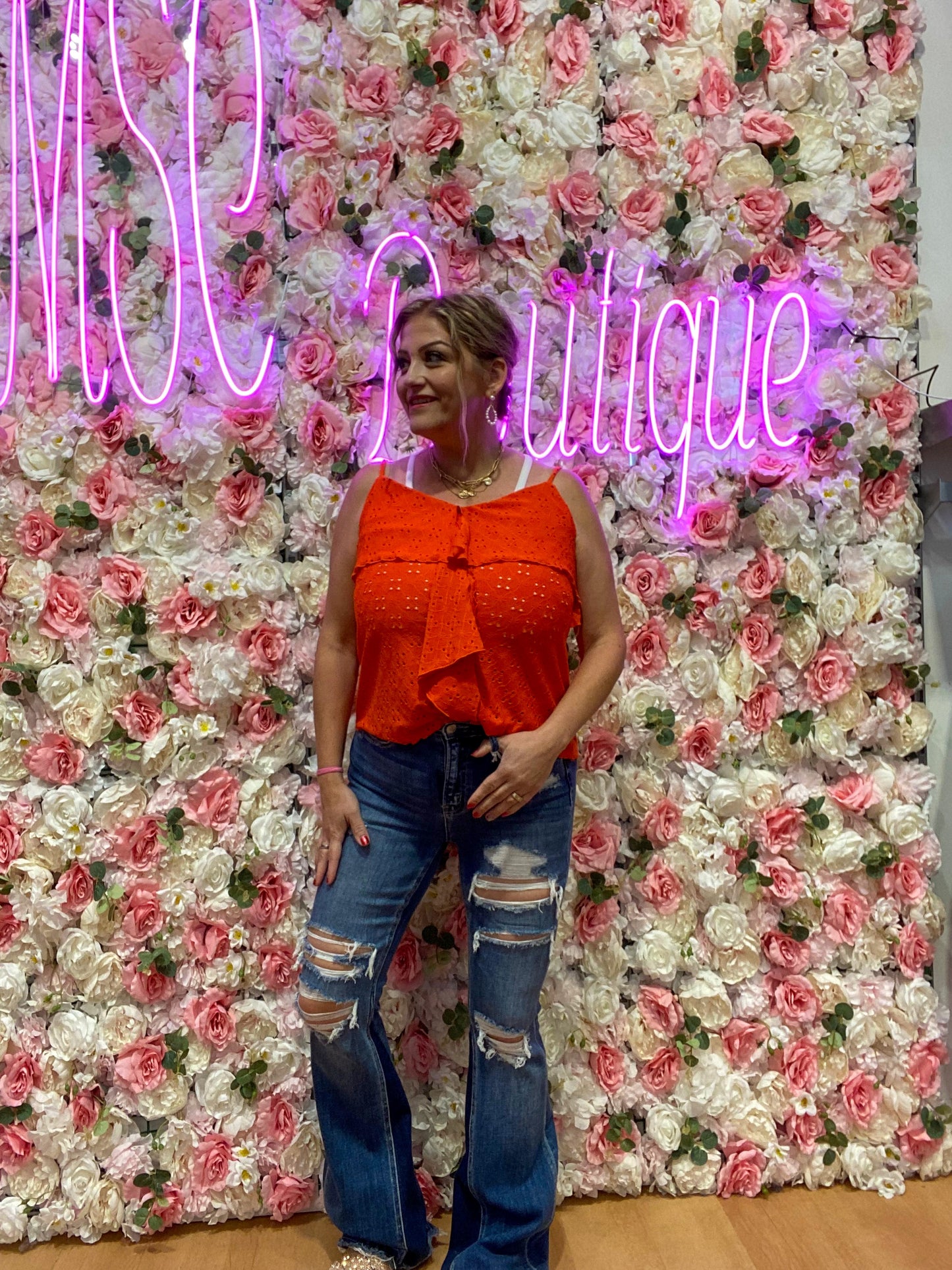 Double Drape Ruffle Cami Top
