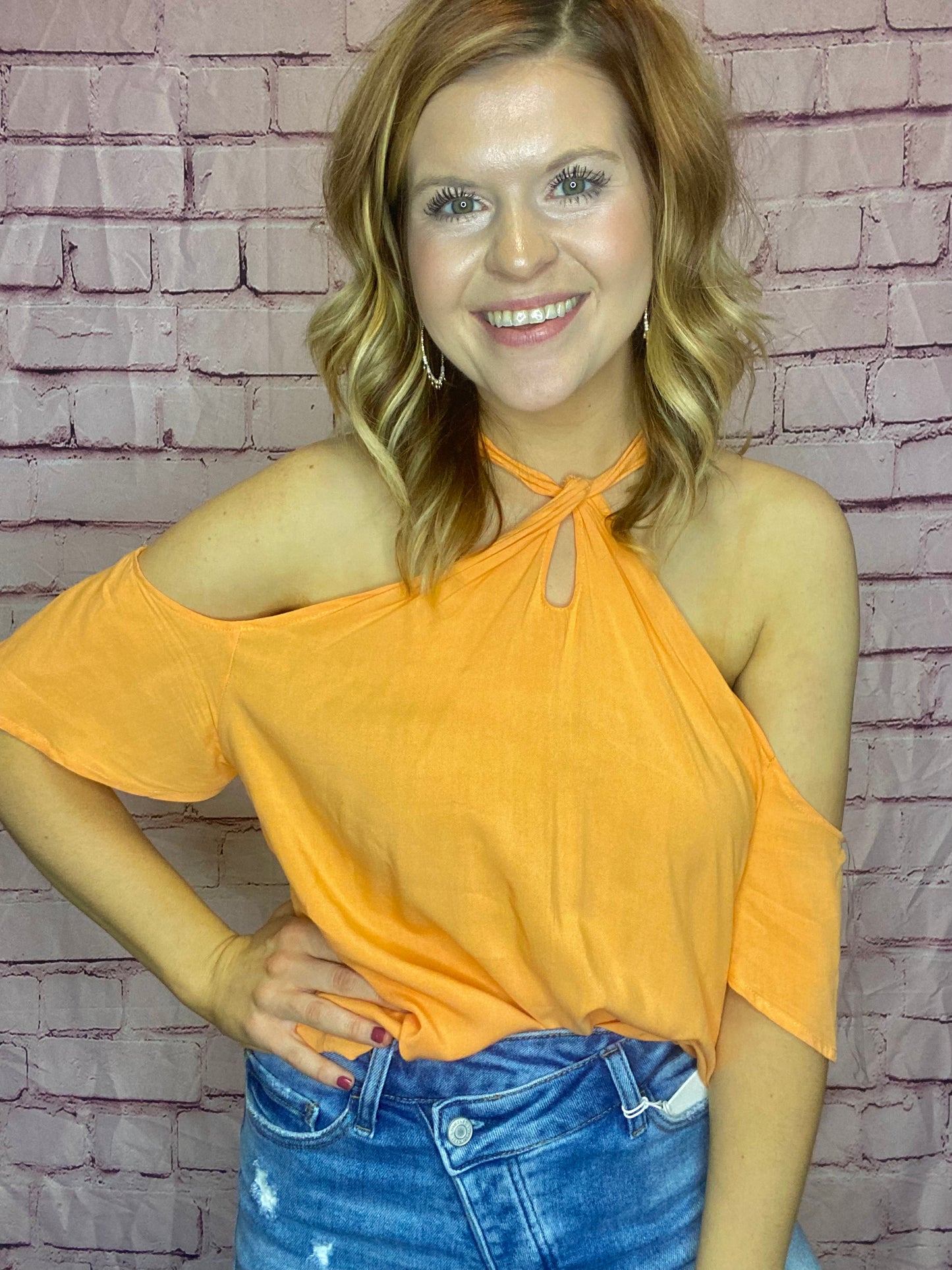 Cold Shoulder Drape Solid Top